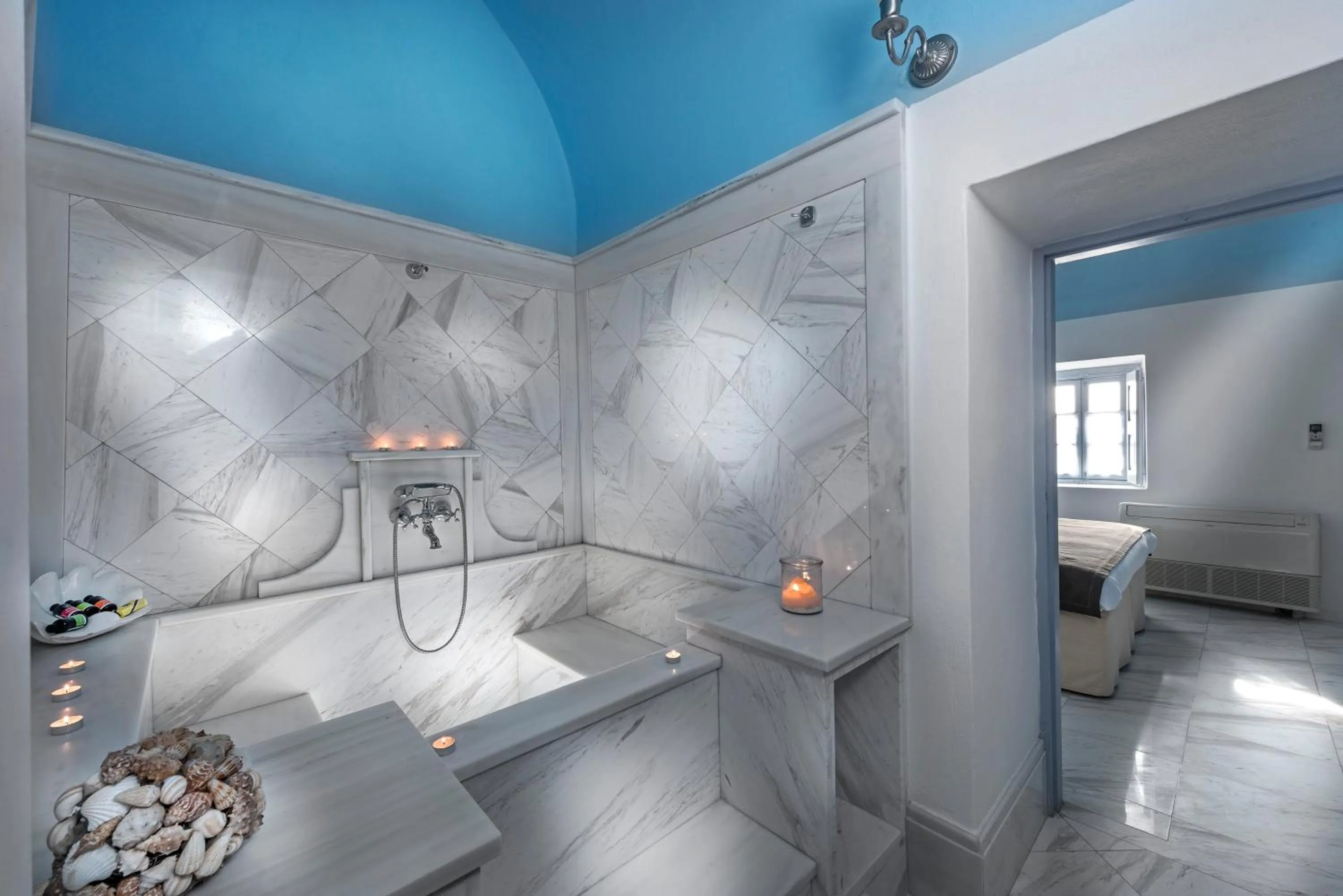 Bath, Bed in Aigialos Luxury Traditional Settlement