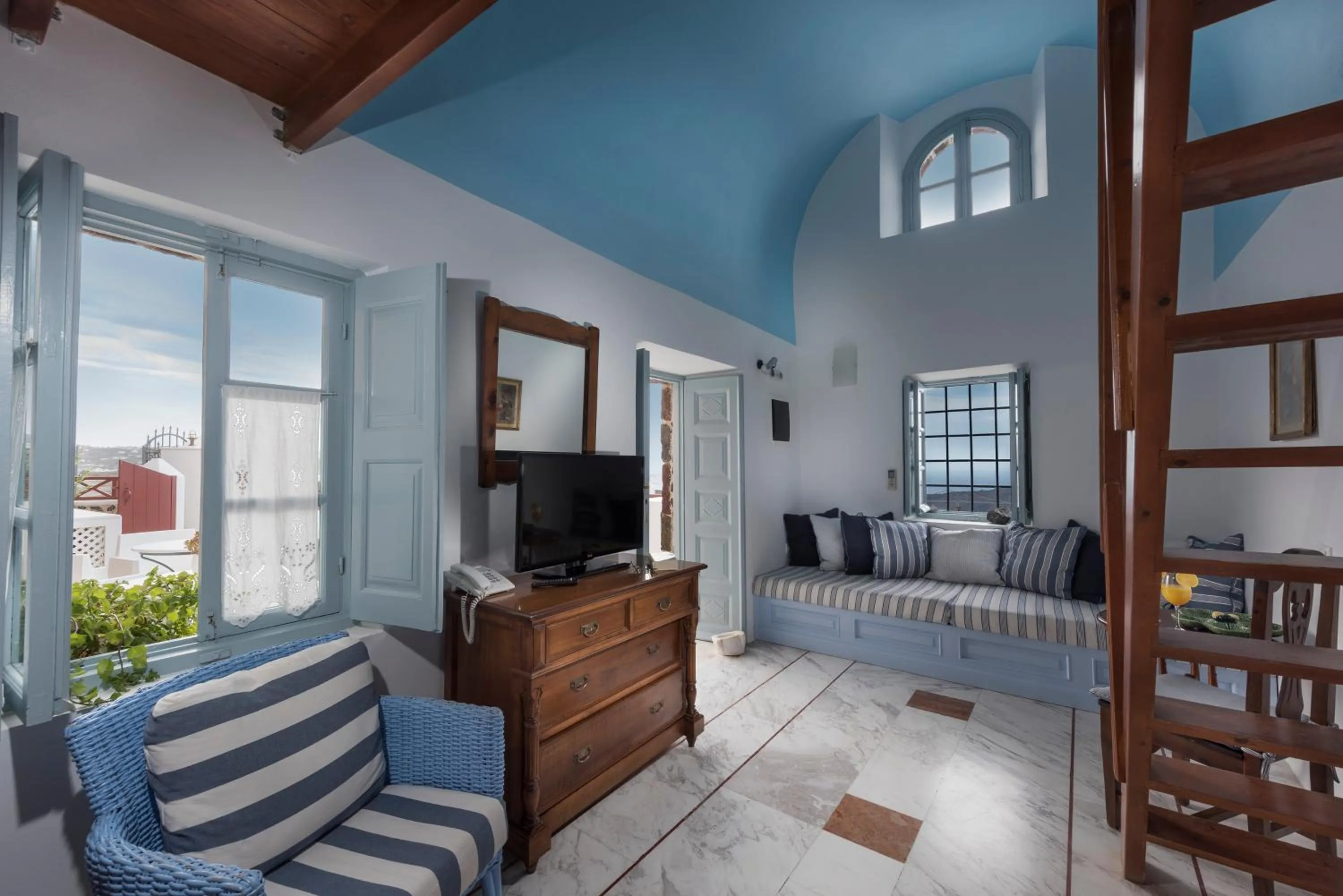 Living room in Aigialos Luxury Traditional Settlement