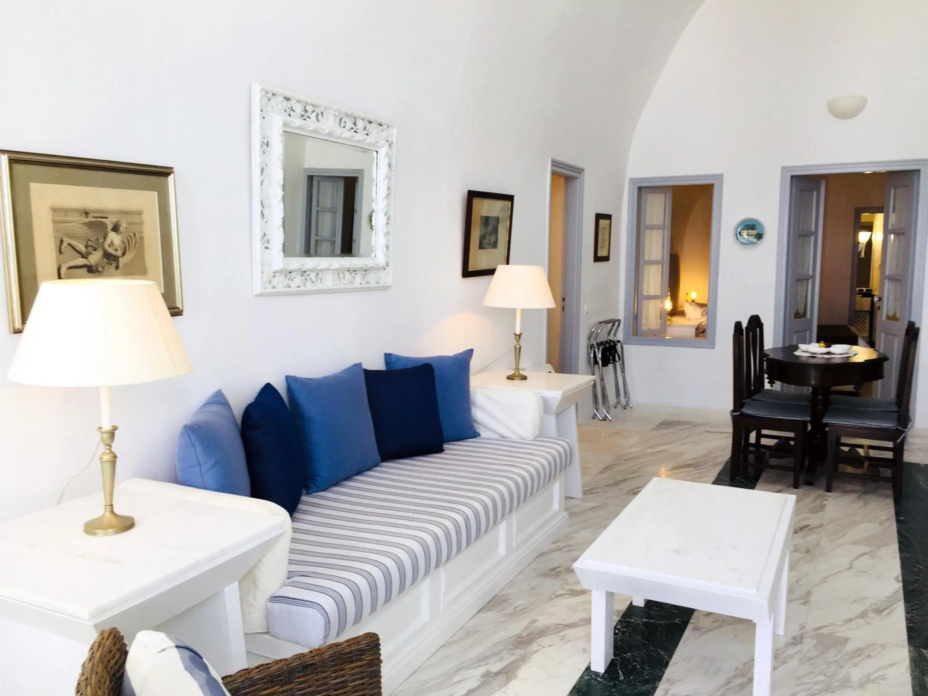 Living room in Aigialos Luxury Traditional Settlement