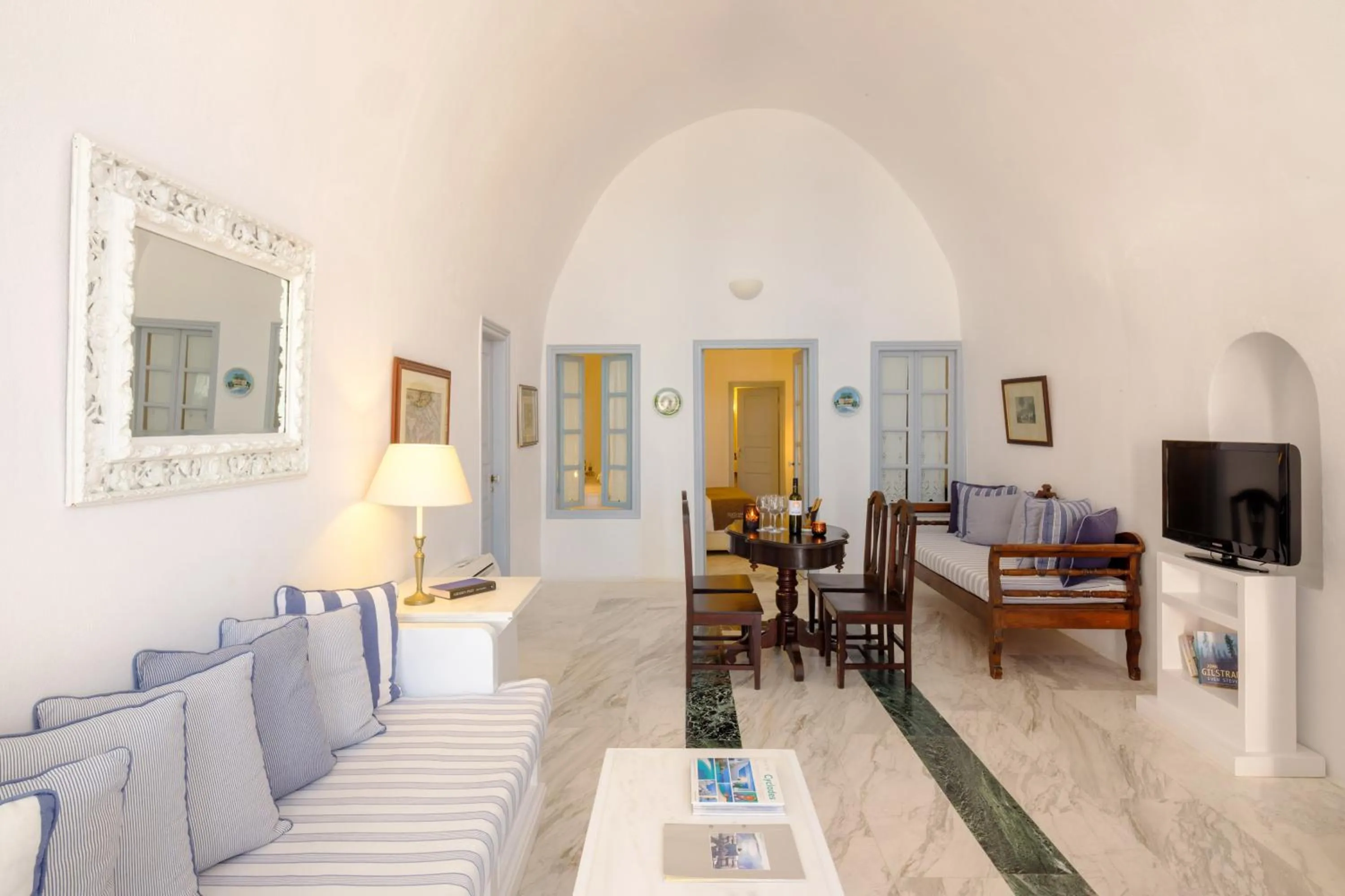 Living room in Aigialos Luxury Traditional Settlement
