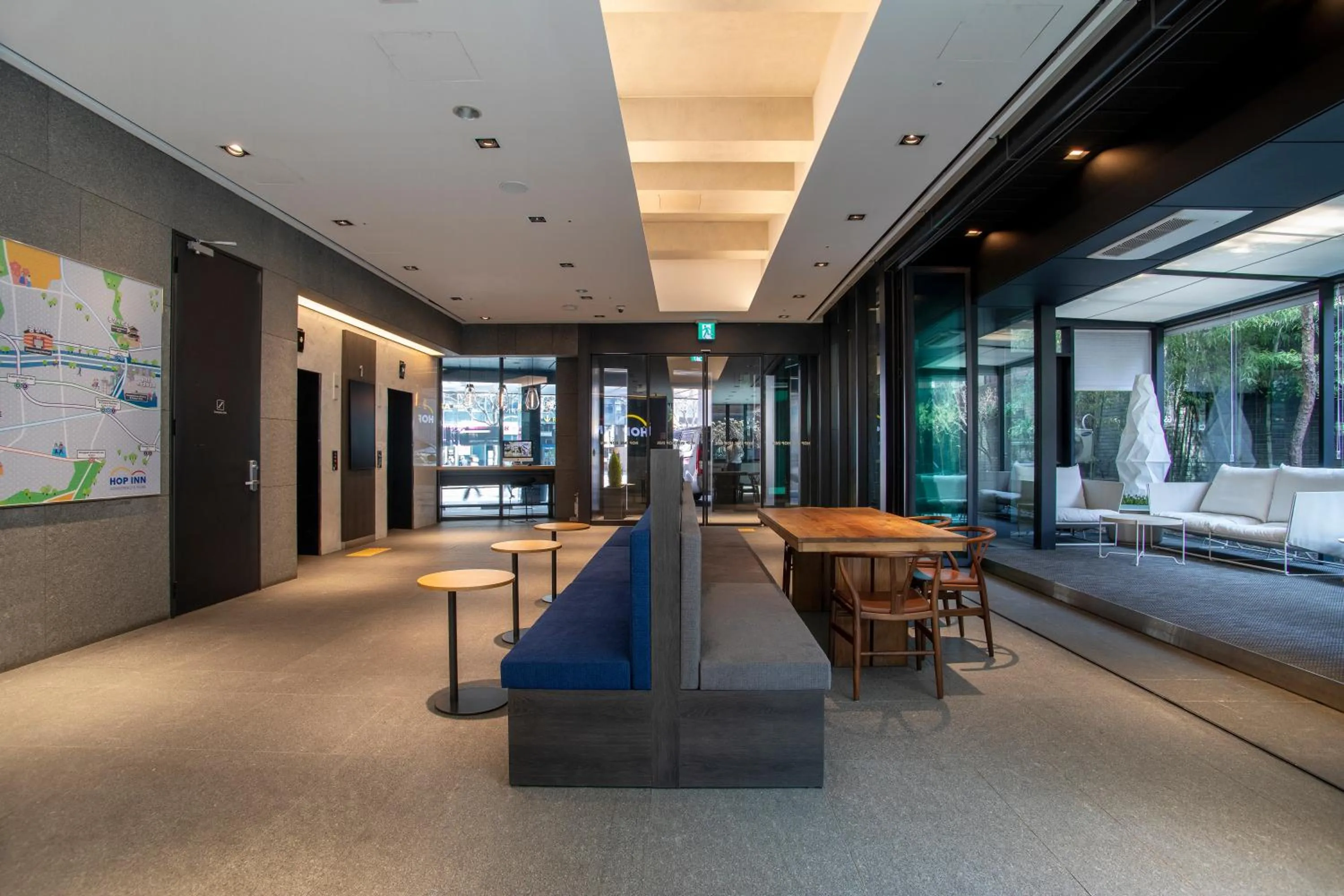 Seating area in Hop Inn Seoul Myeongdong