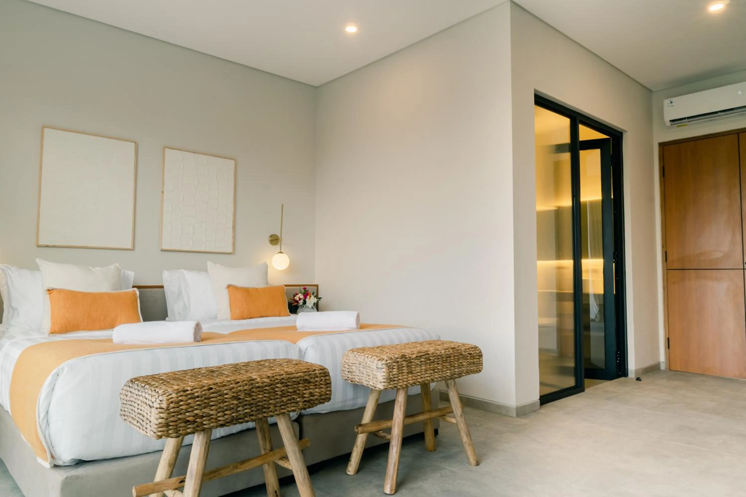 Bedroom, Bed in The Menuai Bali Villas Canggu