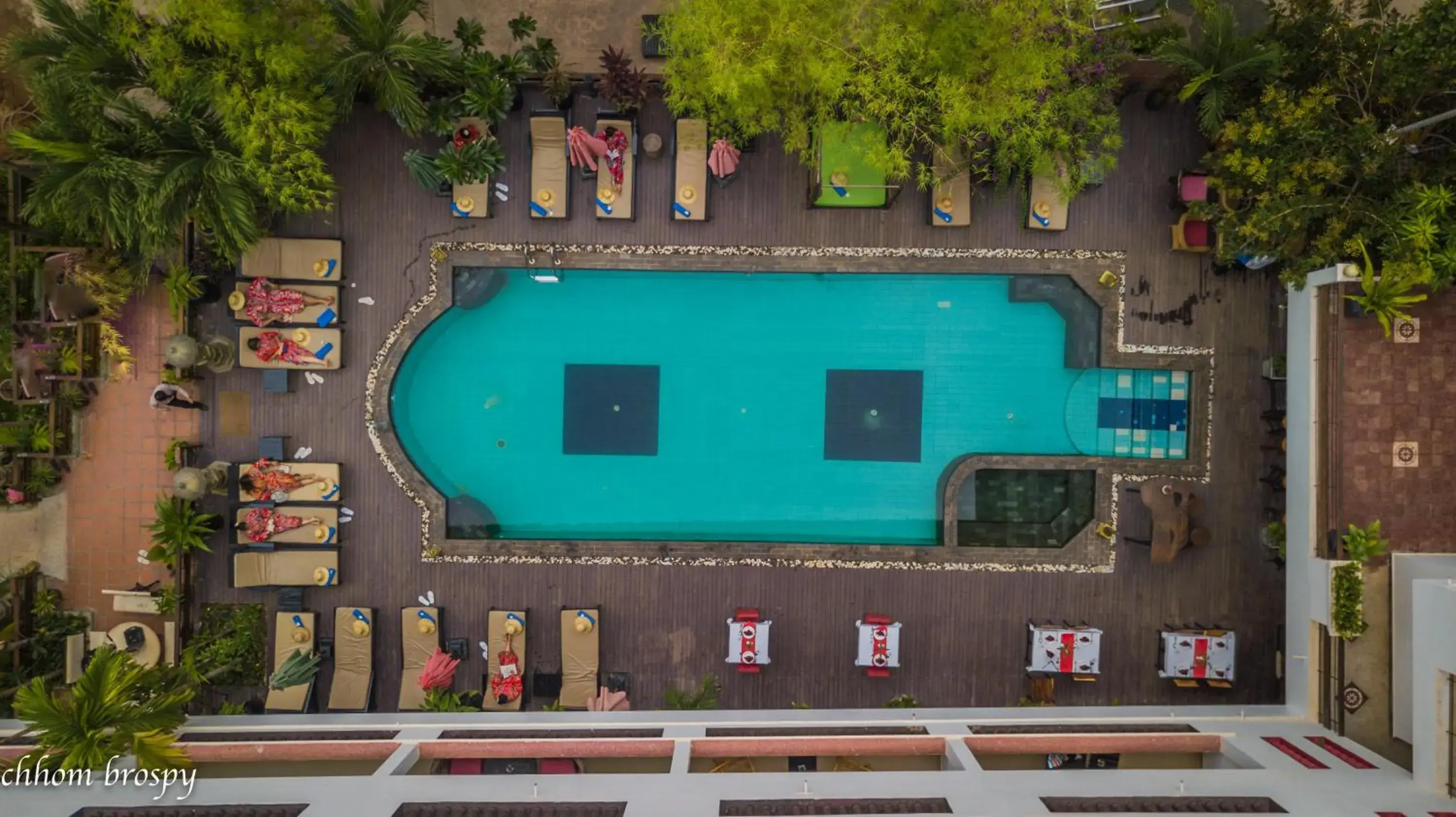 Pool view, Floor Plan in Mekong Angkor Deluxe Hotel