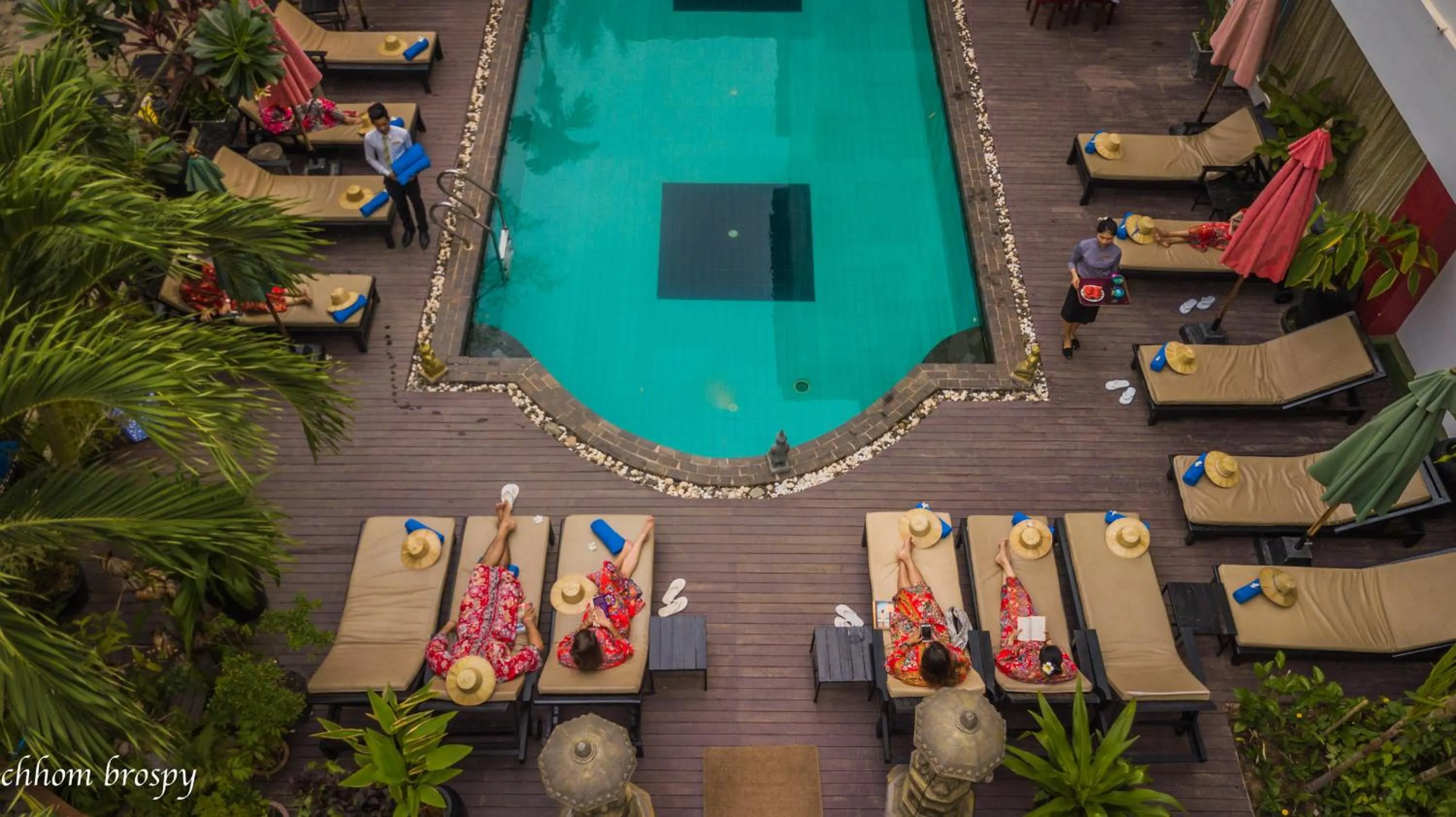 Pool view in Mekong Angkor Deluxe Hotel