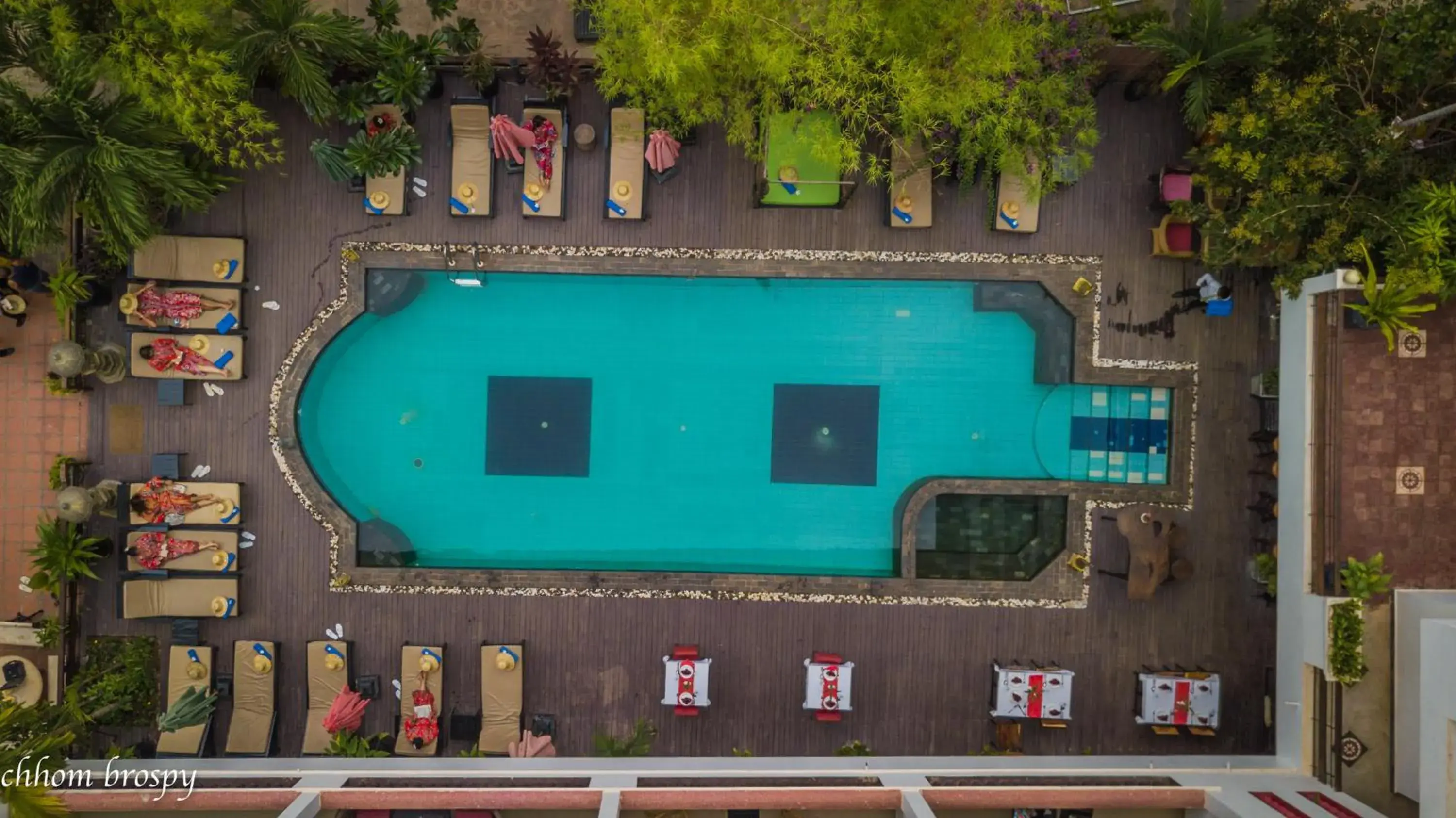 Swimming pool, Floor Plan in Mekong Angkor Deluxe Hotel