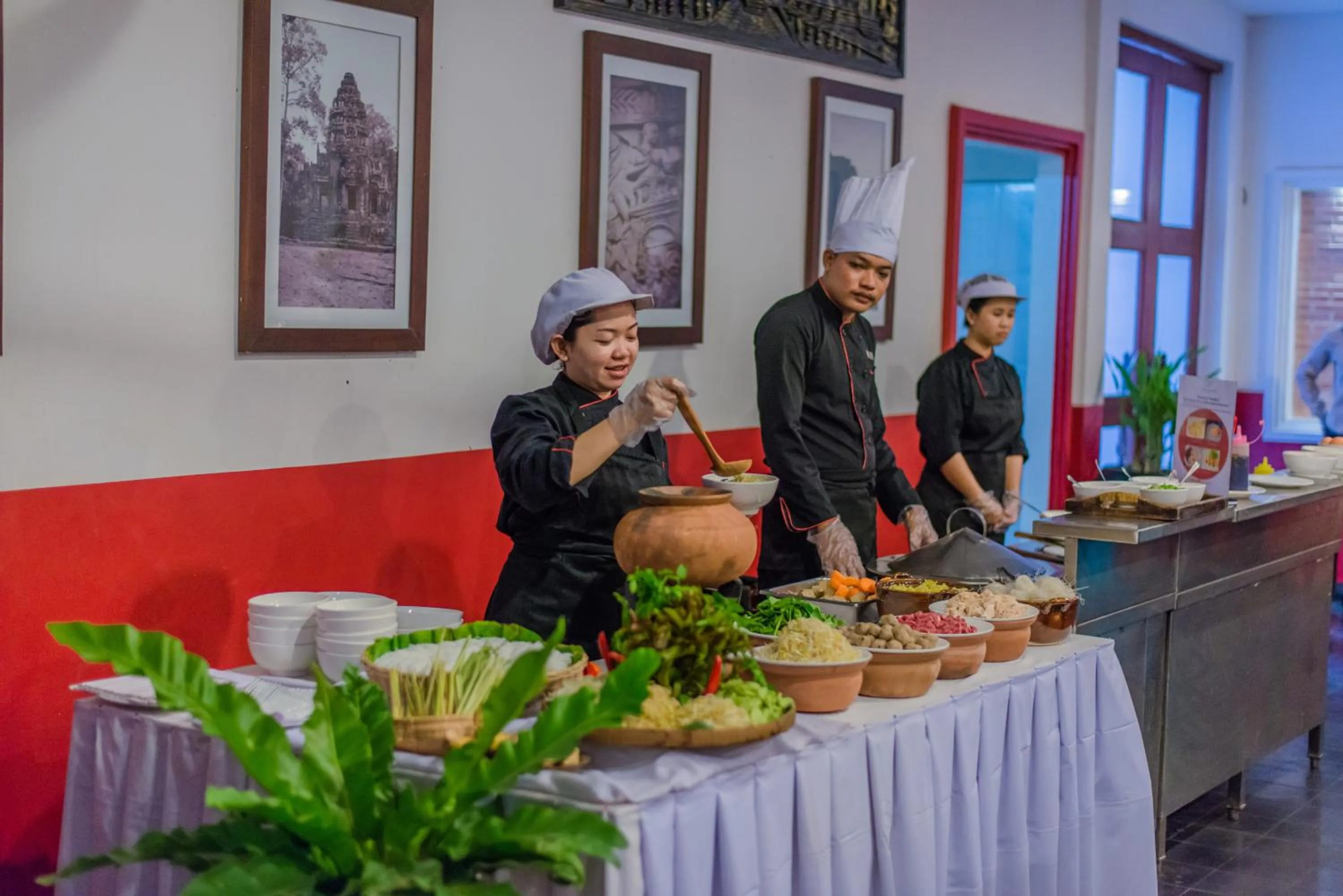 Buffet breakfast in Mekong Angkor Deluxe Hotel
