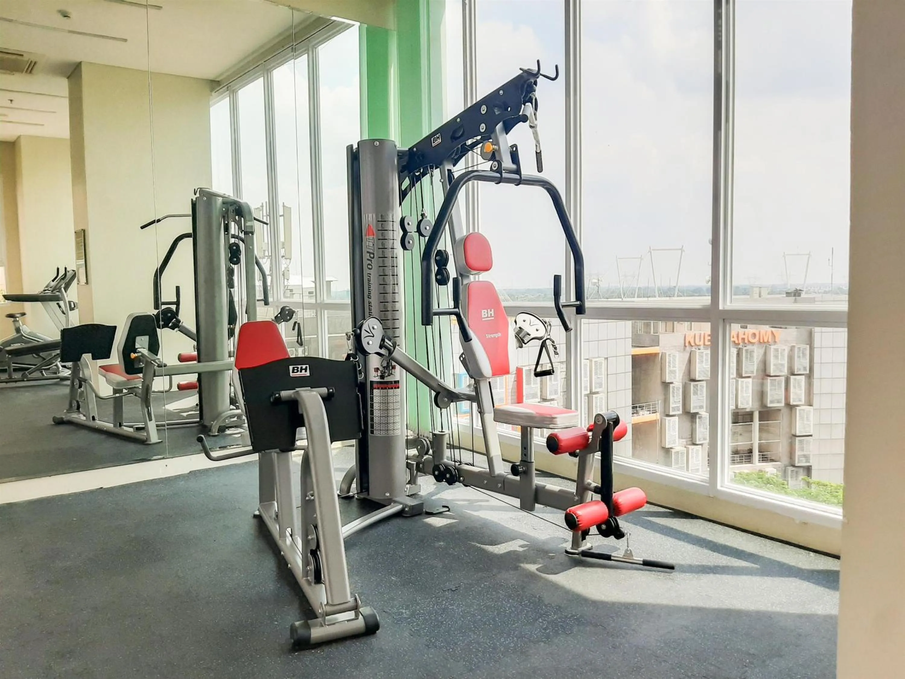 Fitness centre/facilities in Warm and Simply Look Studio Apartment at B Residence By Travelio