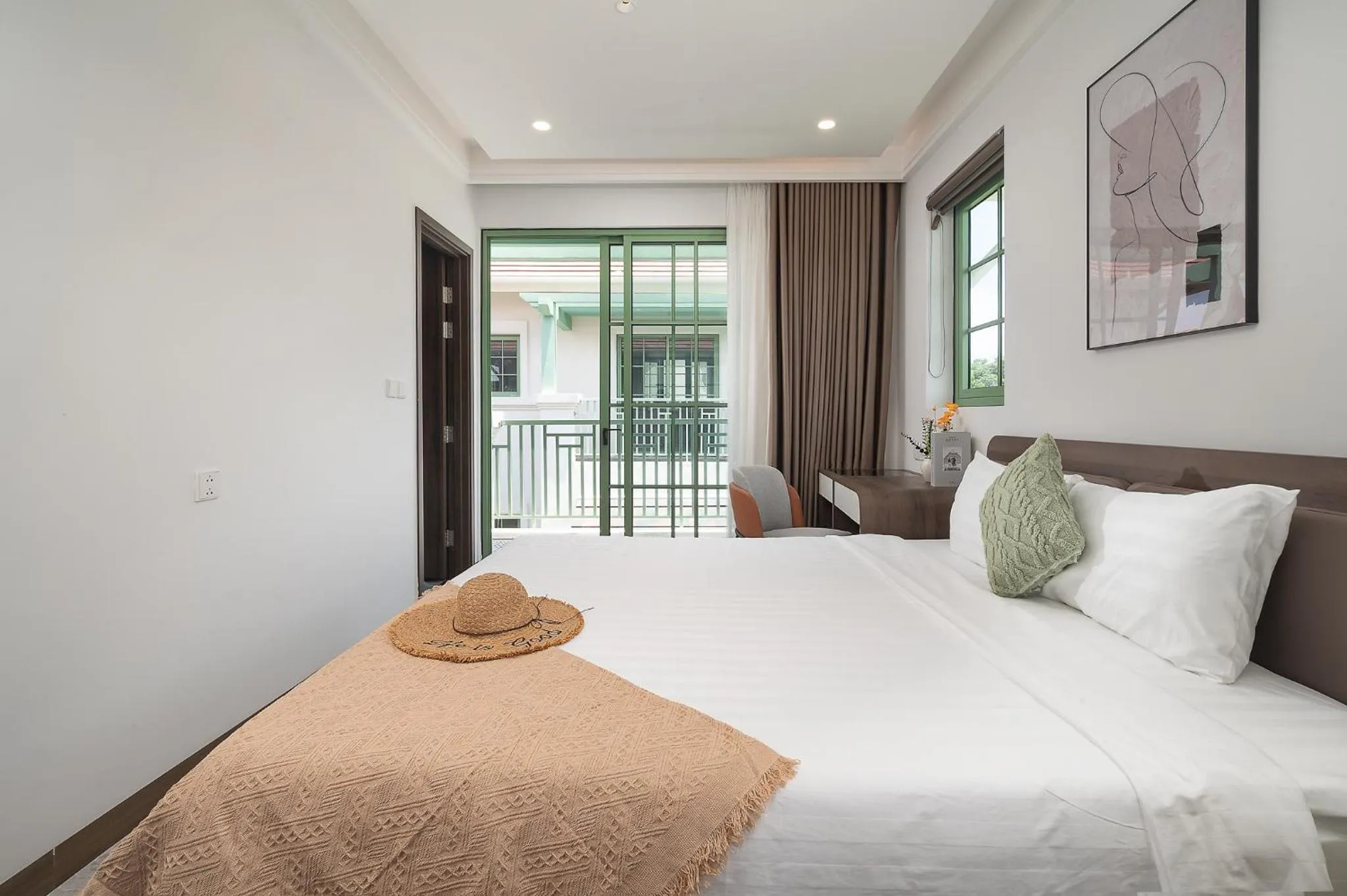 Bedroom, Bed in Elyday Apartment Hillside Phu Quoc - Sea & Firework view