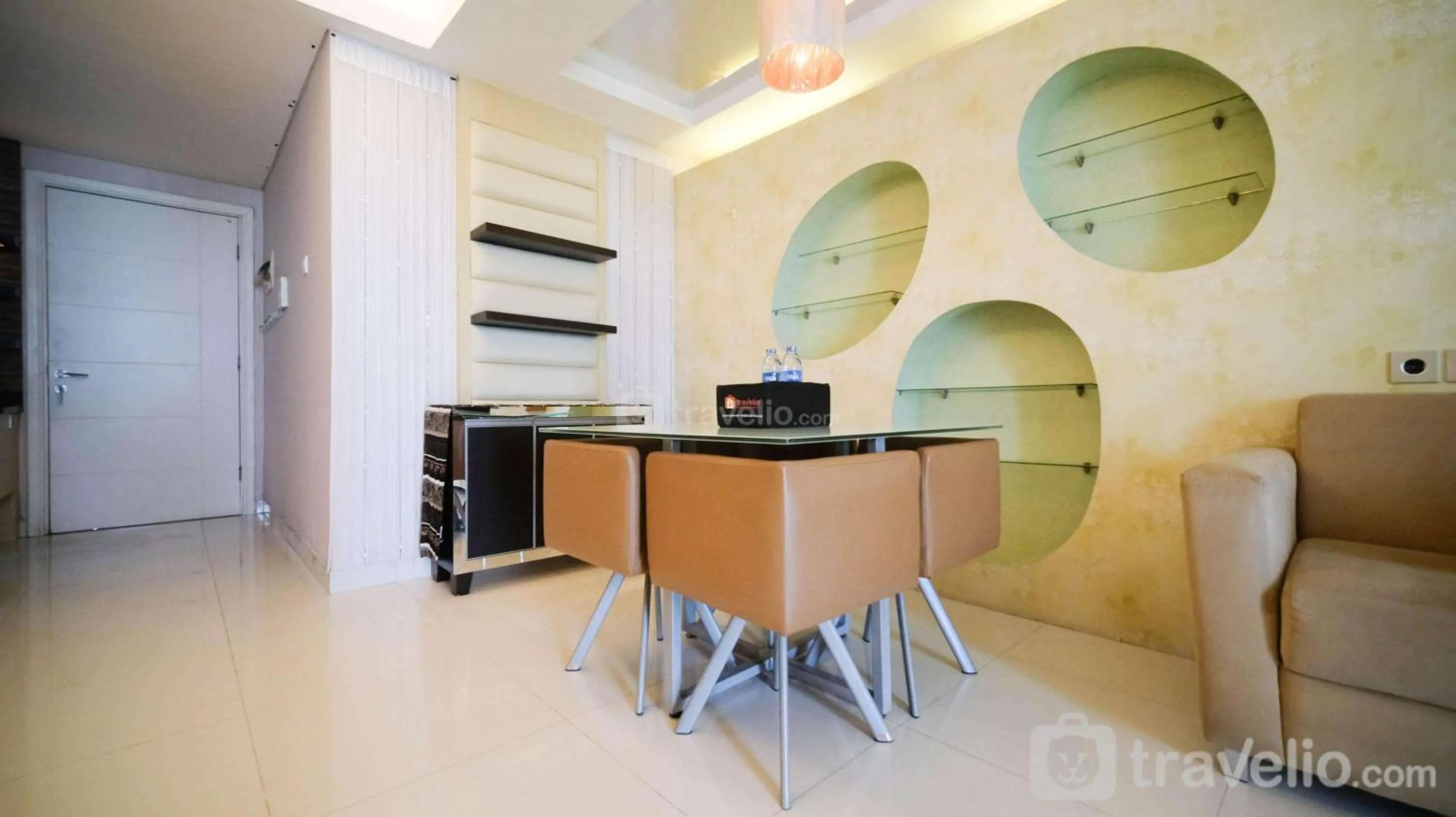 Bed in Strategic and Comfy 2BR Apartment at Trillium Residence By Travelio