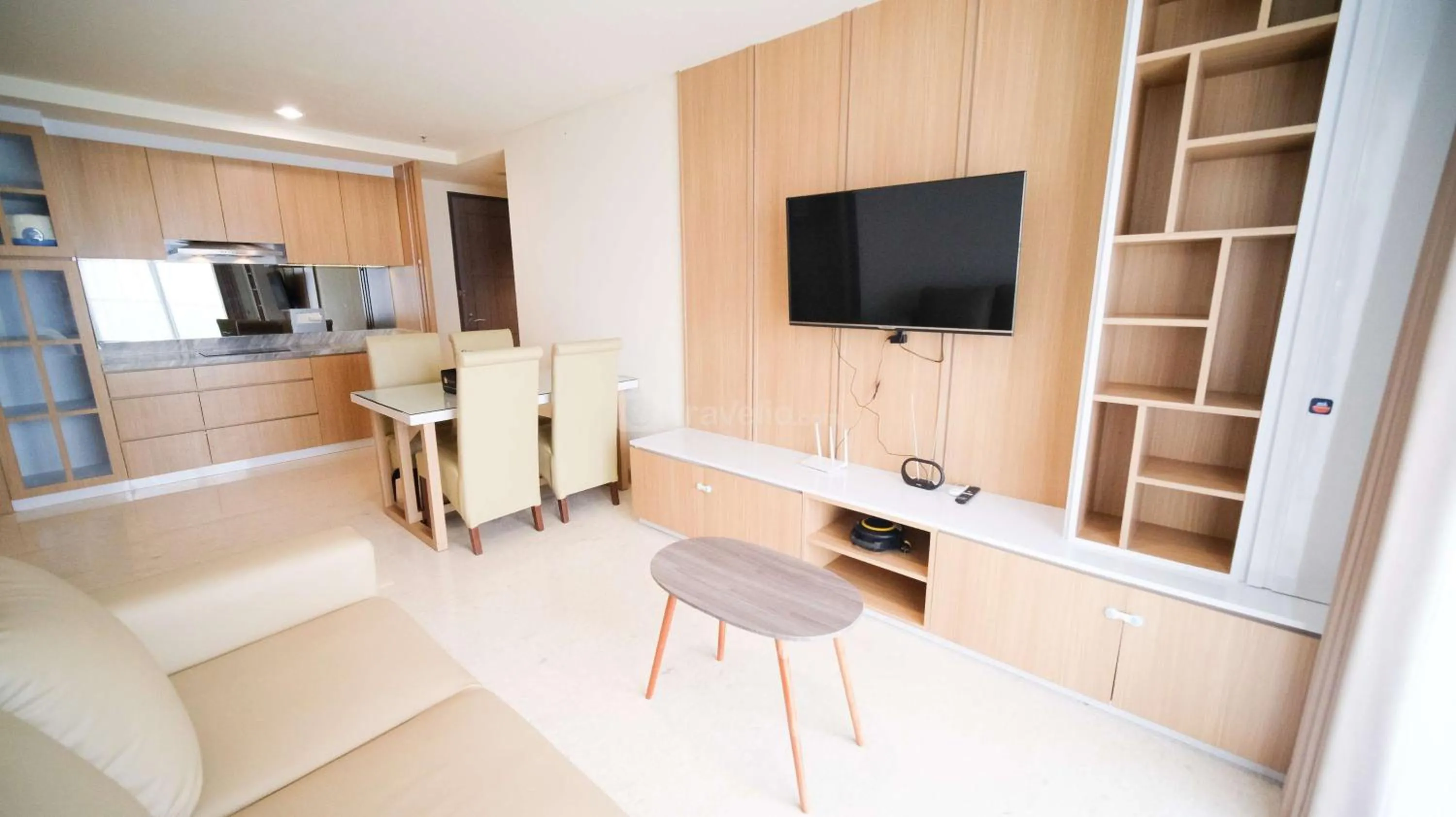 Bed in Best Location and Strategic 2BR at Praxis Apartment By Travelio