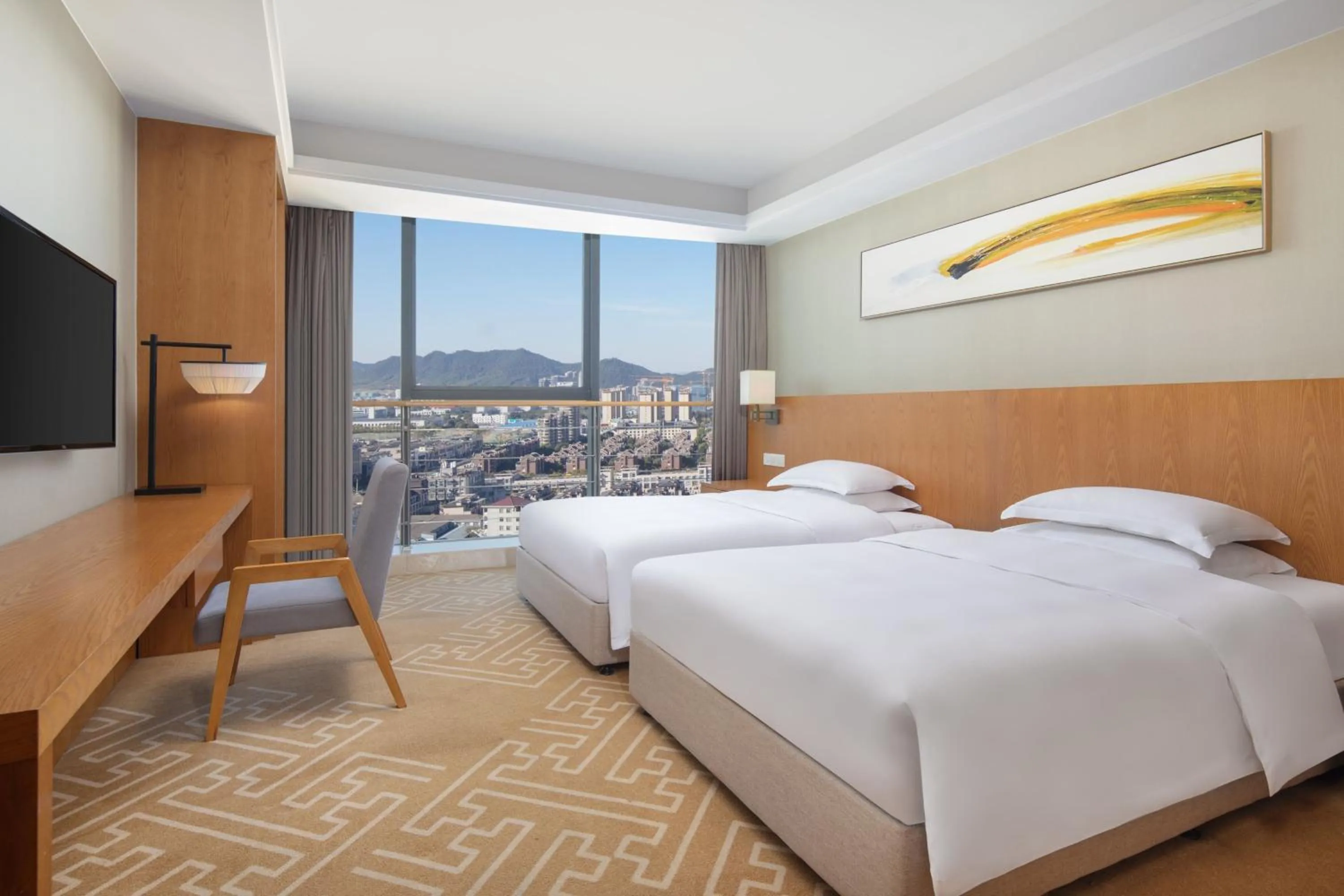 Photo of the whole room, Bed in Courtyard by Marriott Anji-Beside Zhebei Mall and Jiuzhou Mall,Live in downtown