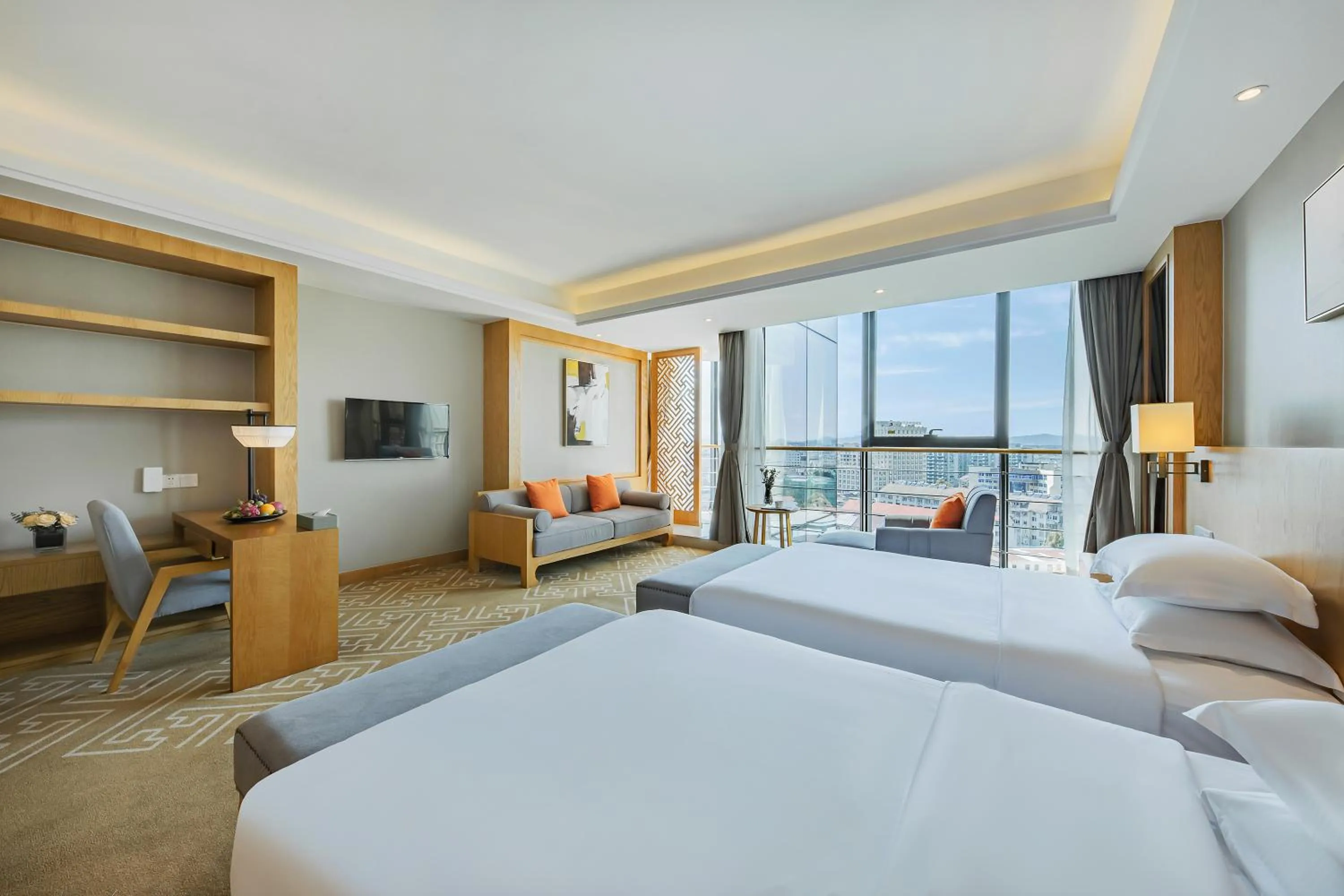 Photo of the whole room, Bed in Courtyard by Marriott Anji-Beside Zhebei Mall and Jiuzhou Mall,Live in downtown