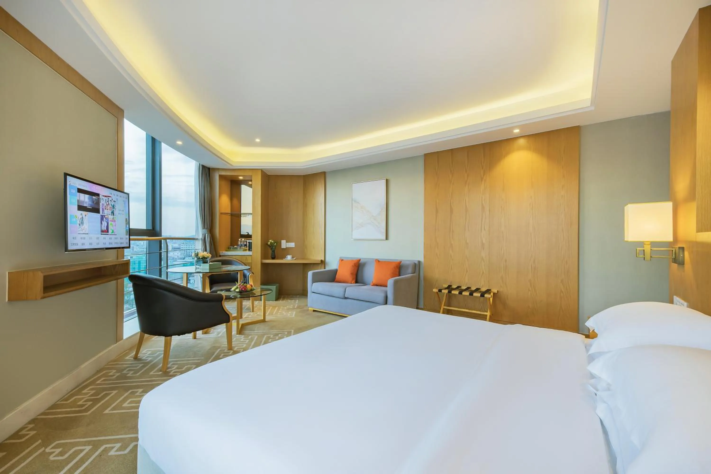 Photo of the whole room, Bed in Courtyard by Marriott Anji-Beside Zhebei Mall and Jiuzhou Mall,Live in downtown