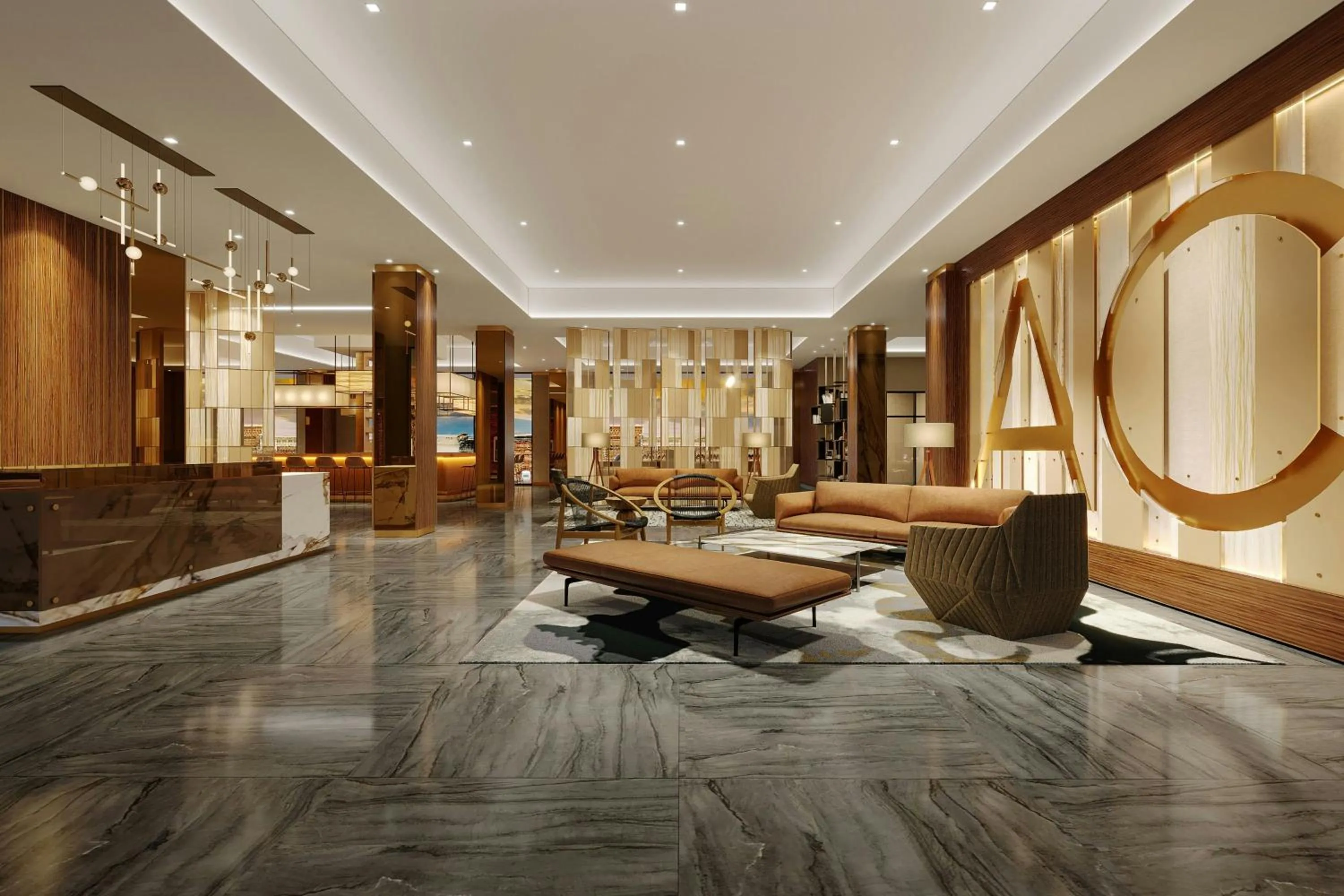 Lobby or reception in AC Hotel by Marriott Newtown Square