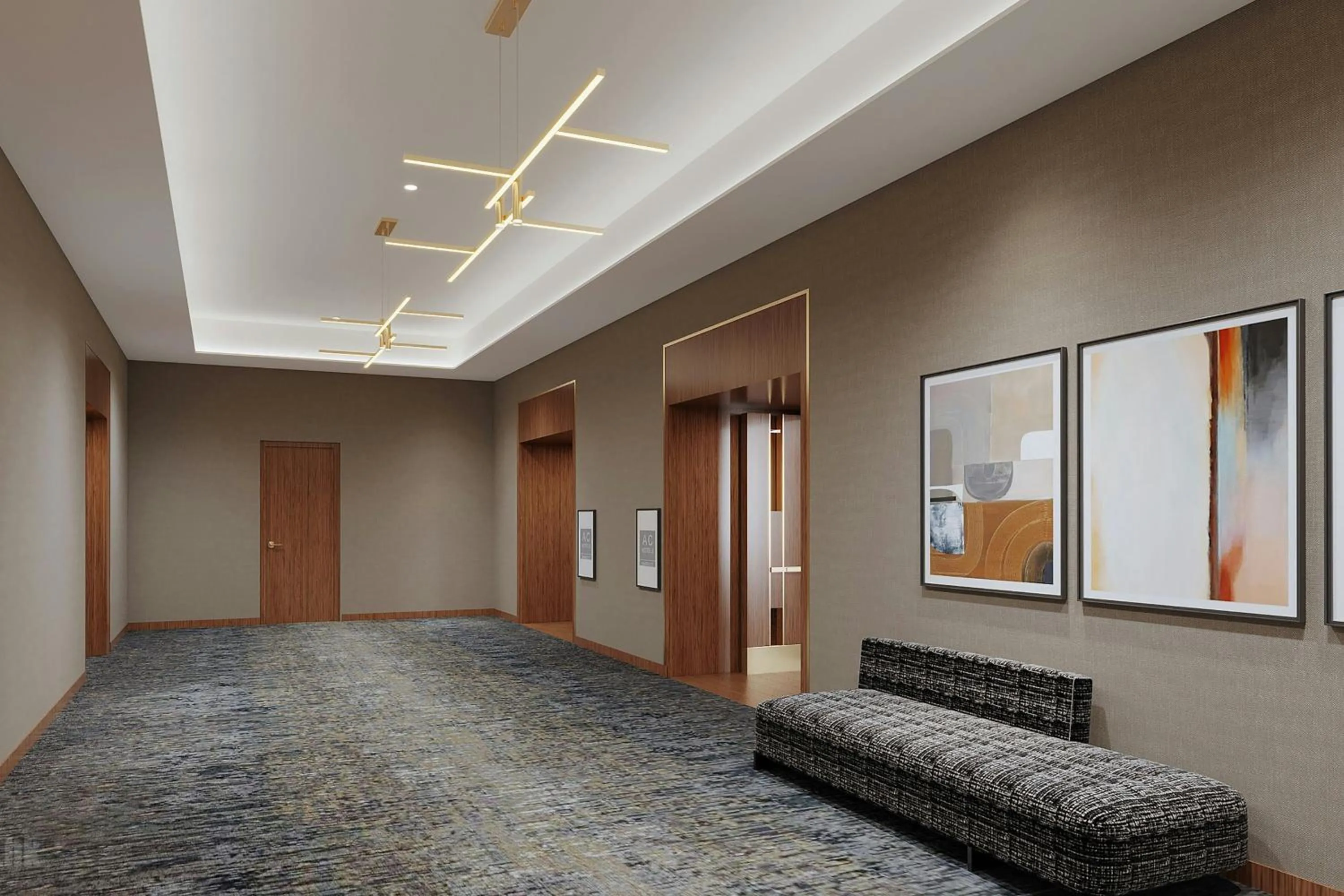 Meeting/conference room, Bed in AC Hotel by Marriott Newtown Square