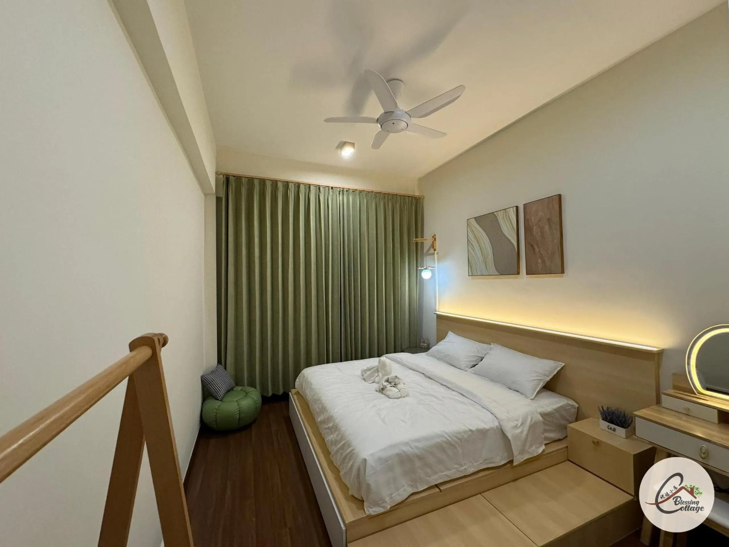 Bed in Trival Blessing Cottage Homestay Sri Indah Sandakan