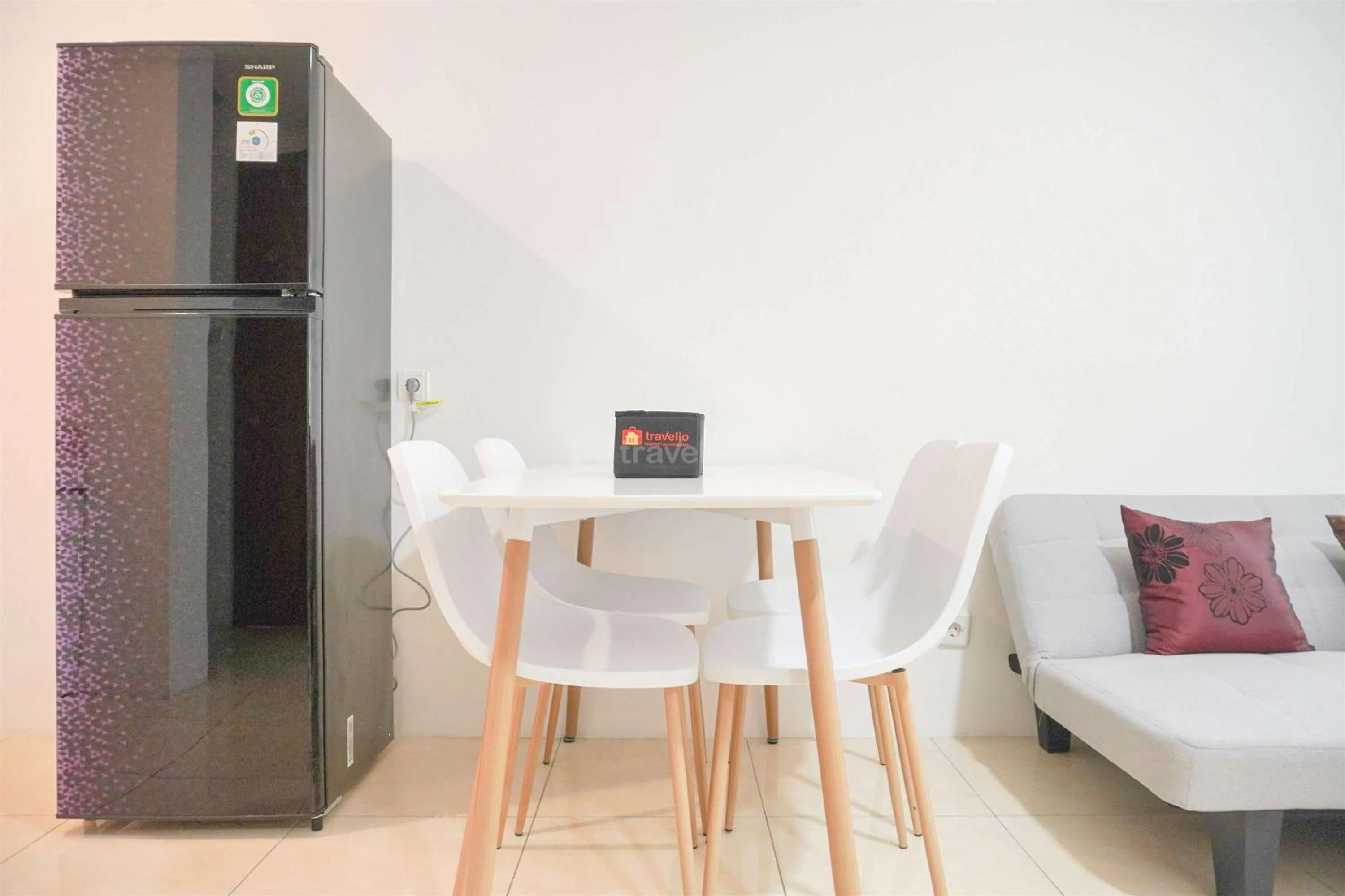 Bed in Modern and Homey 2BR at MT Haryono Square Apartment By Travelio