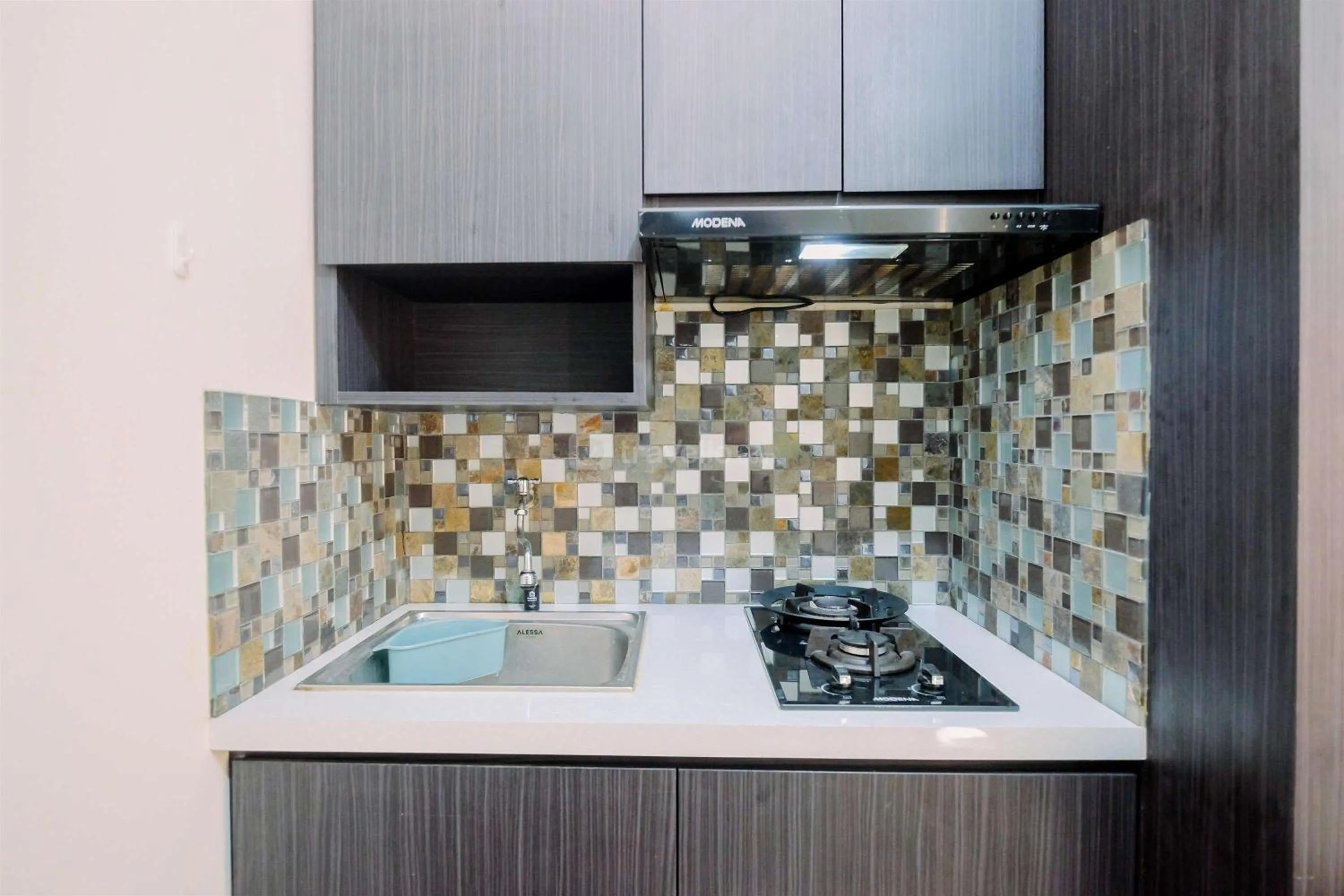 Bed in Good Deal and Cozy Studio Green Pramuka City Apartment By Travelio