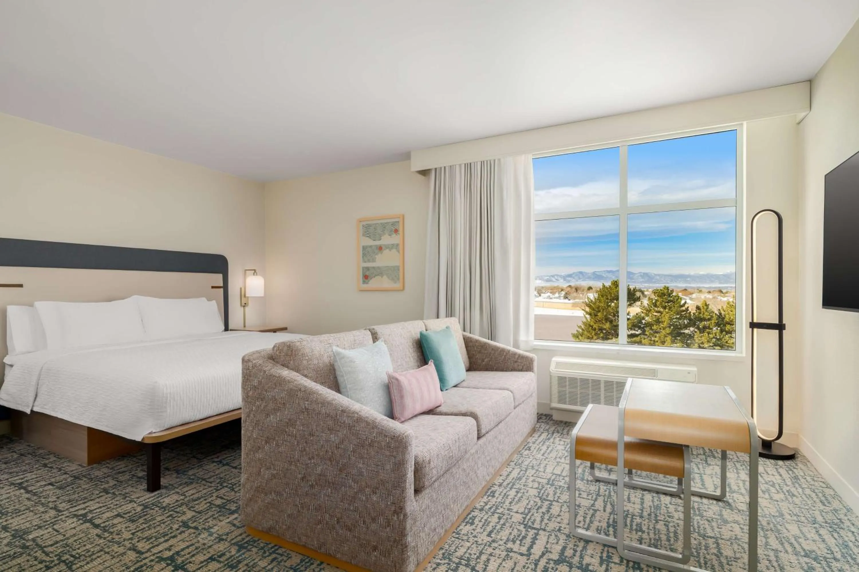 Living room, Bed in Homewood Suites By Hilton Thornton Denver