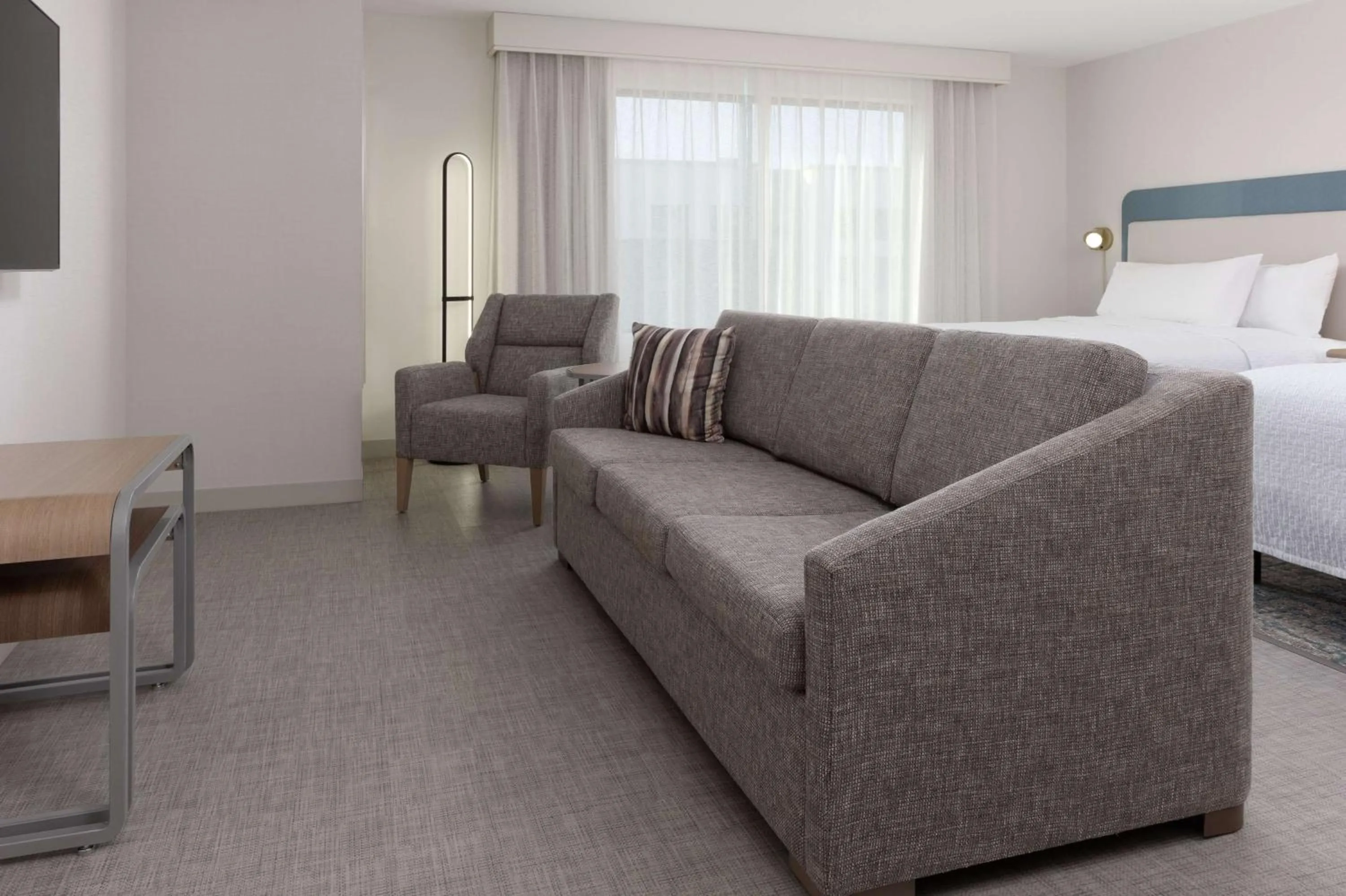 Living room, Bed in Homewood Suites by Hilton Cypress Orange County