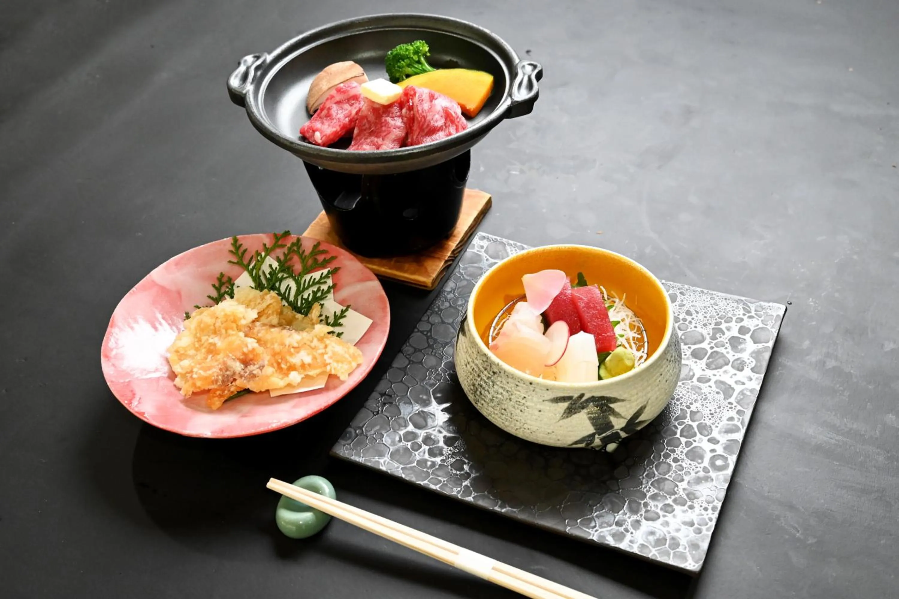 Dinner in Sansuikan Kawayu Midoriya