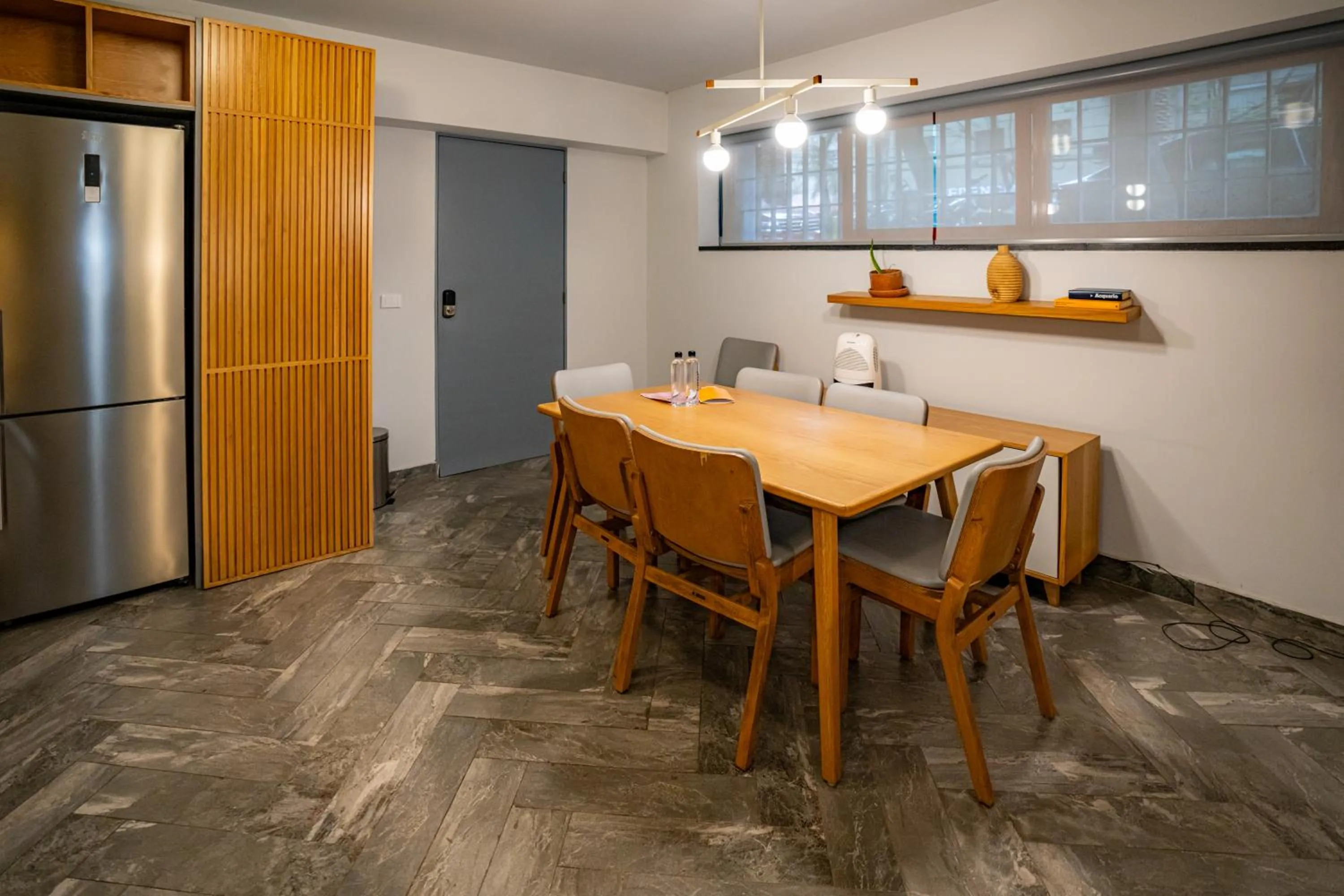 Dining area in La Campechana in the heart of Roma and Condesa