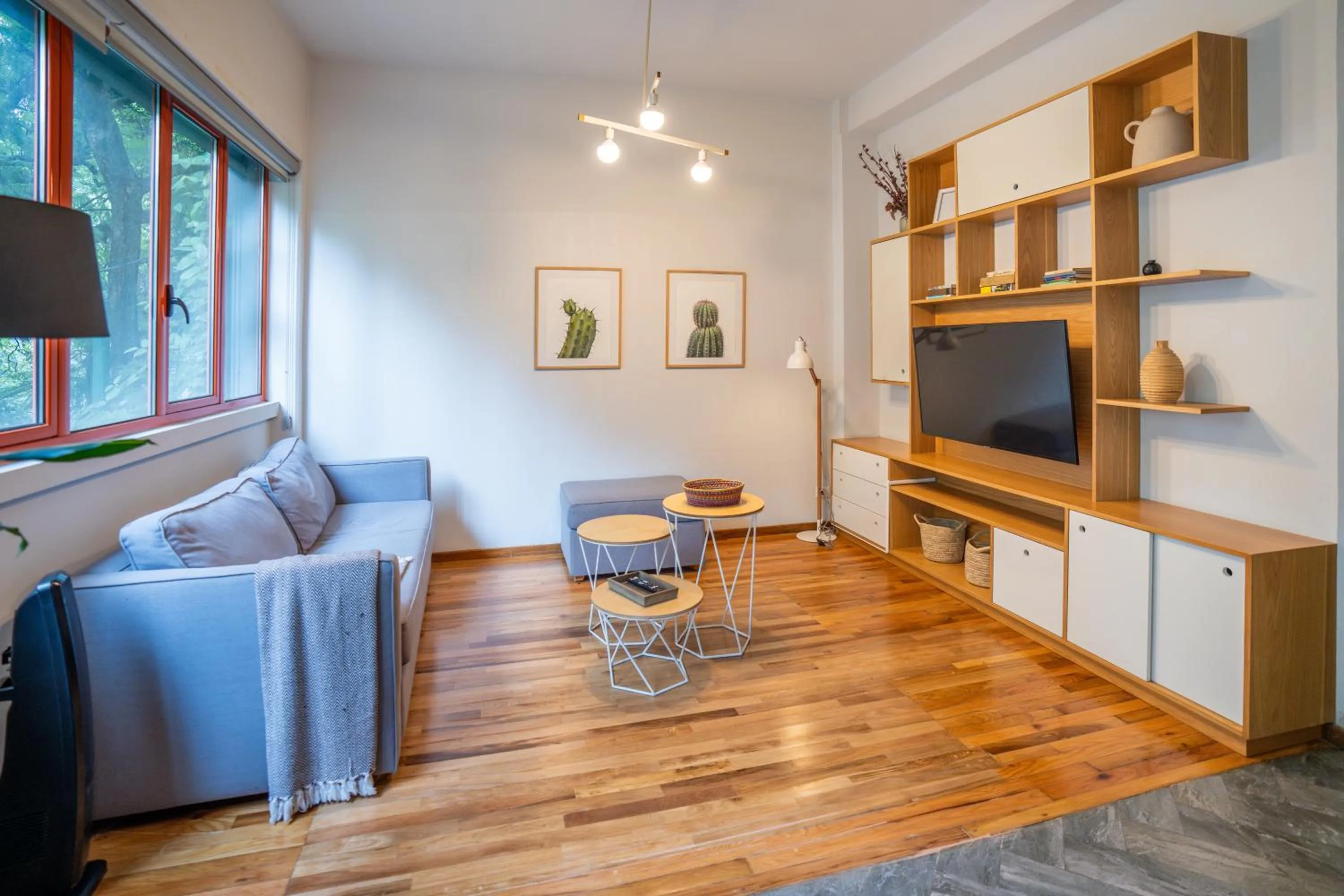 Living room in La Campechana in the heart of Roma and Condesa