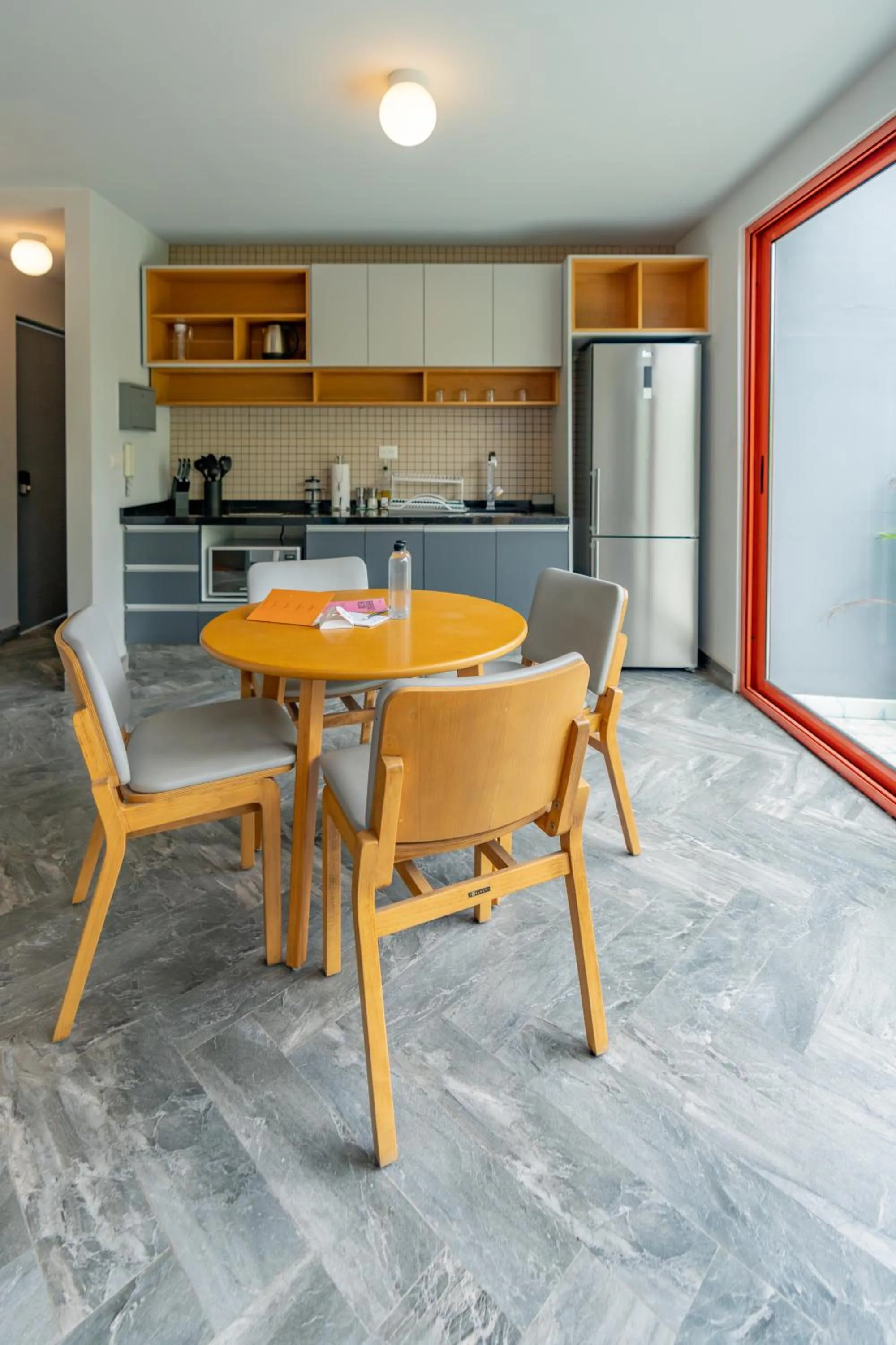 Dining area in La Campechana in the heart of Roma and Condesa