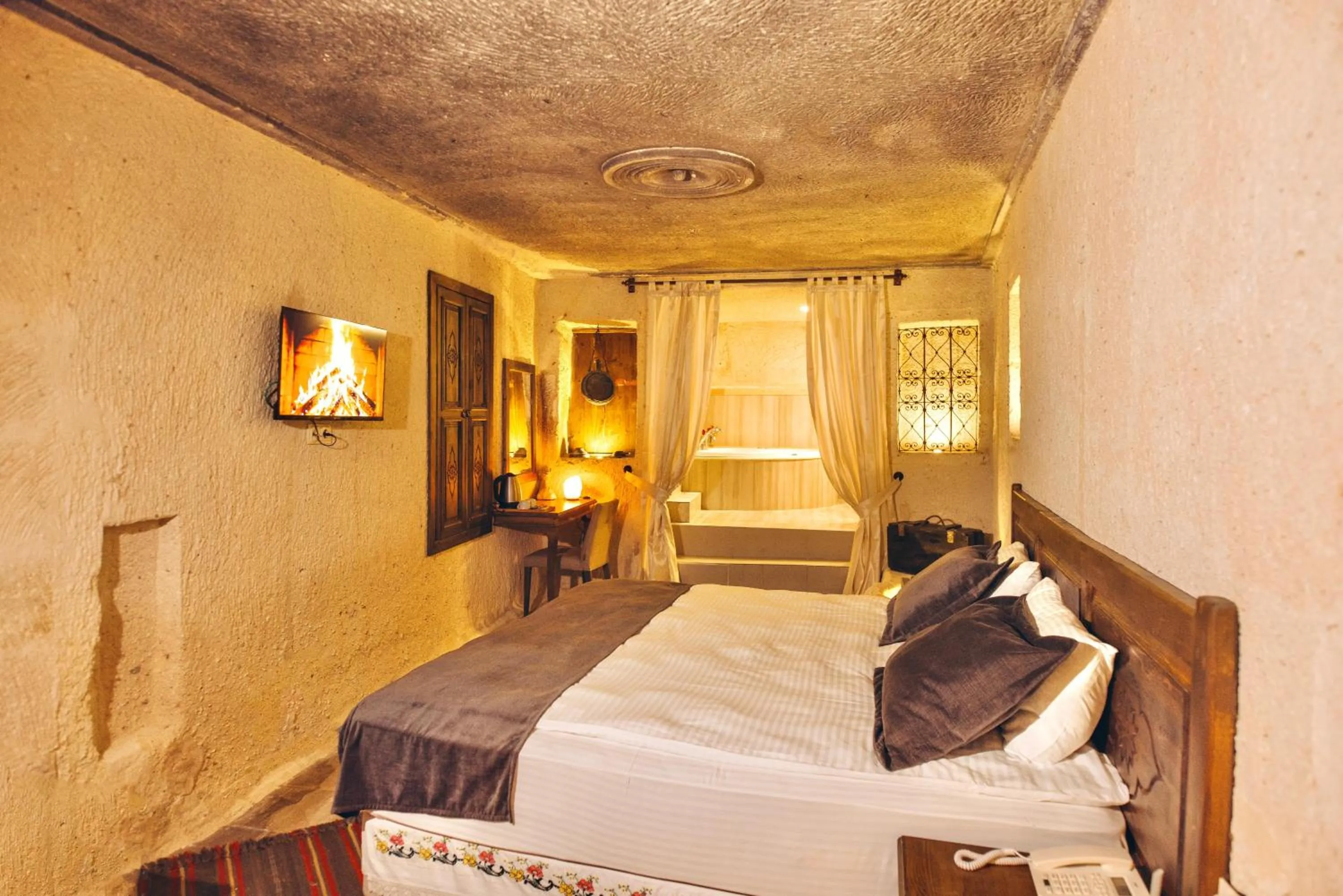 Bedroom, Bed in Solin Cave Cappadocia