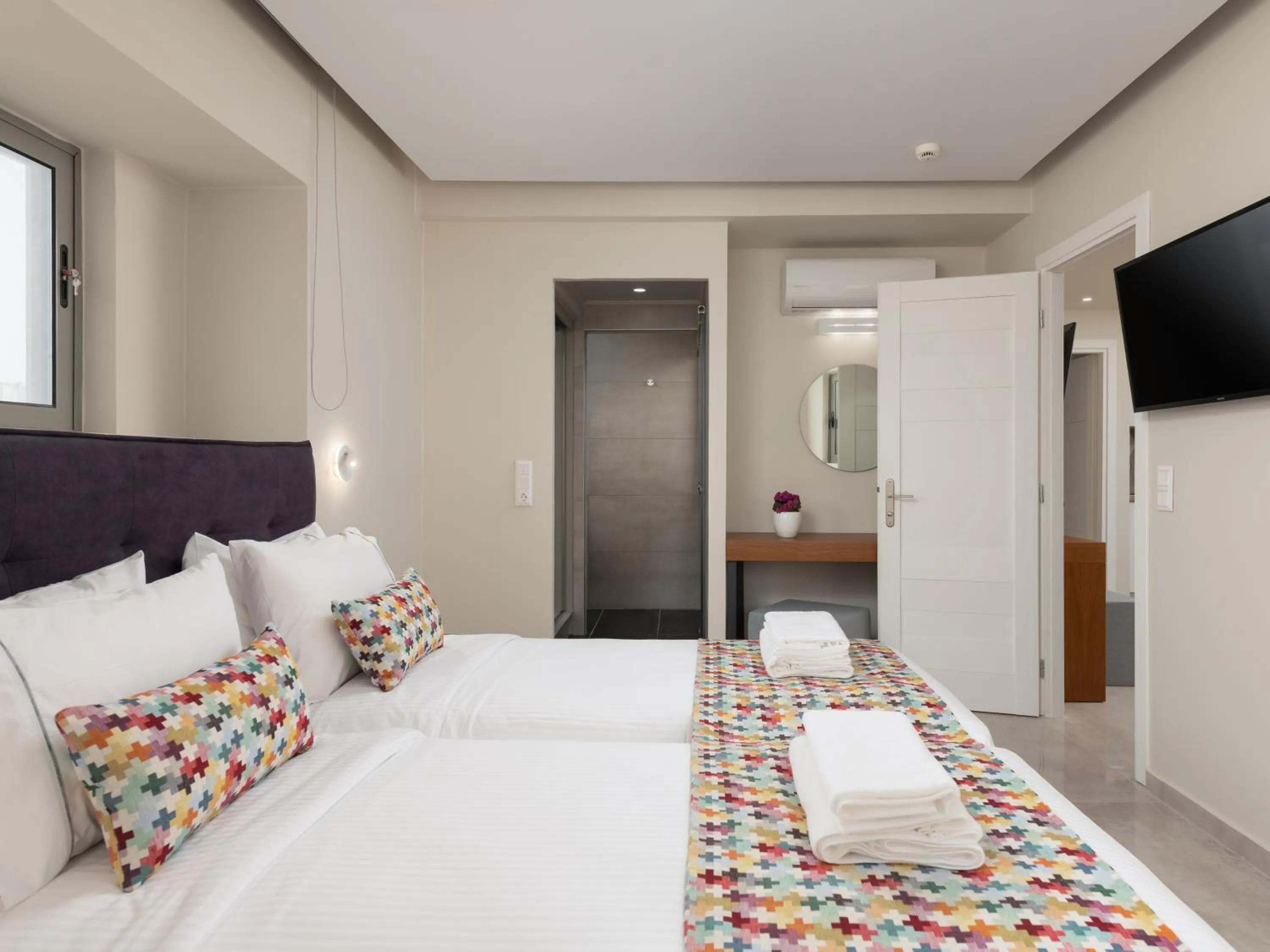 Bathroom, Bed in Bio Suites Hotel & Spa