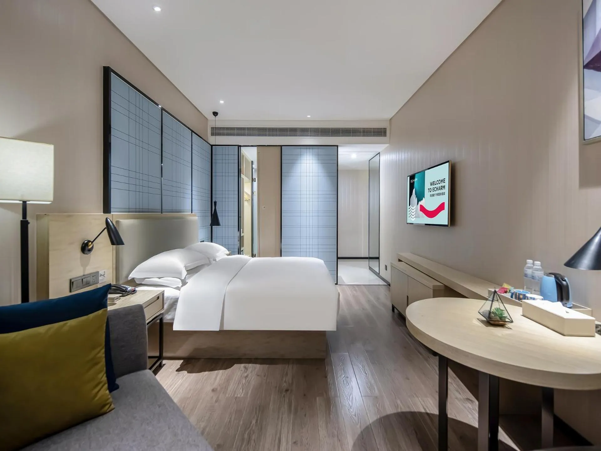 Bedroom, Bed in Echarm Hotel Nanning the MixC Exhibition Center Metro Station