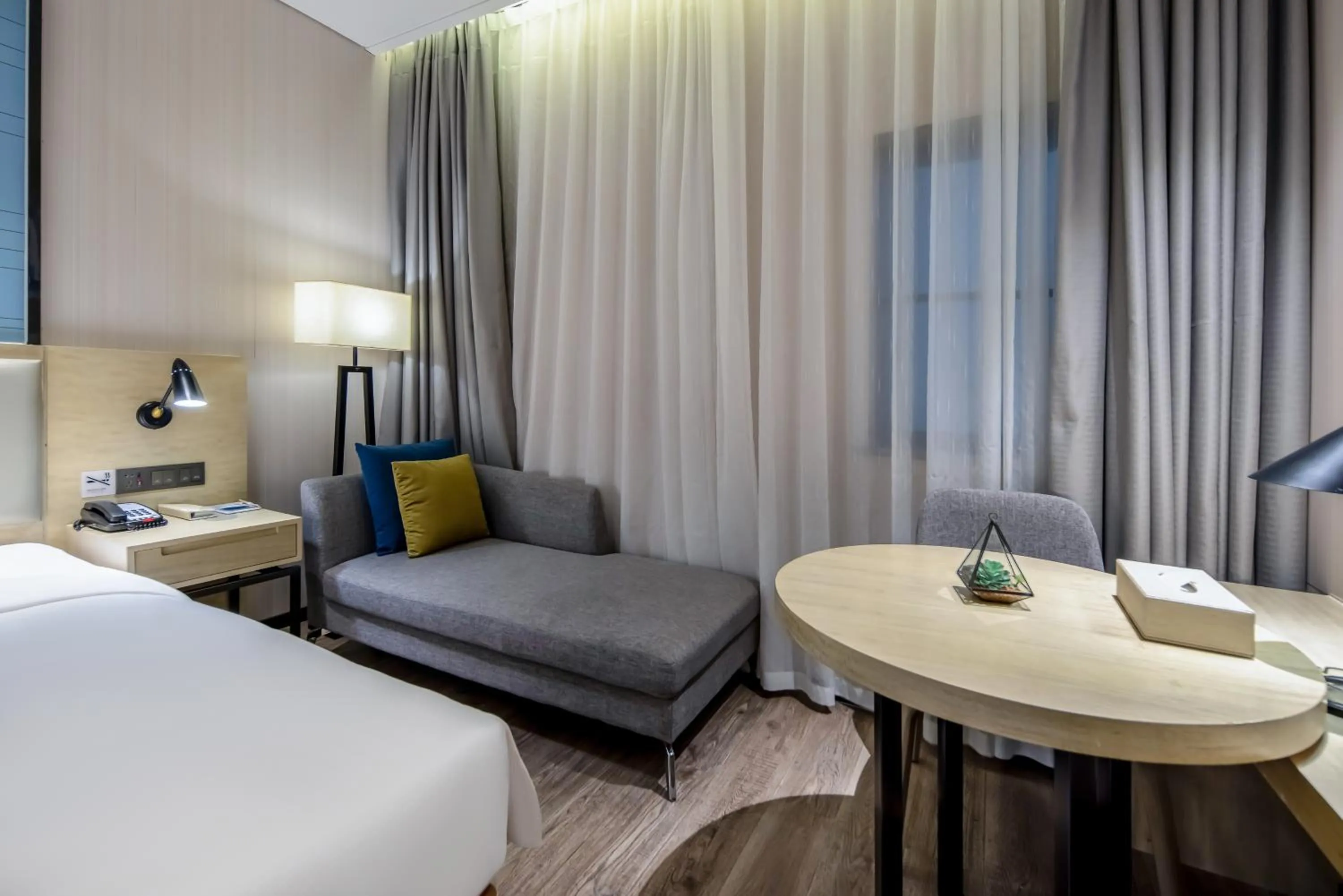 Bedroom, Bed in Echarm Hotel Nanning the MixC Exhibition Center Metro Station