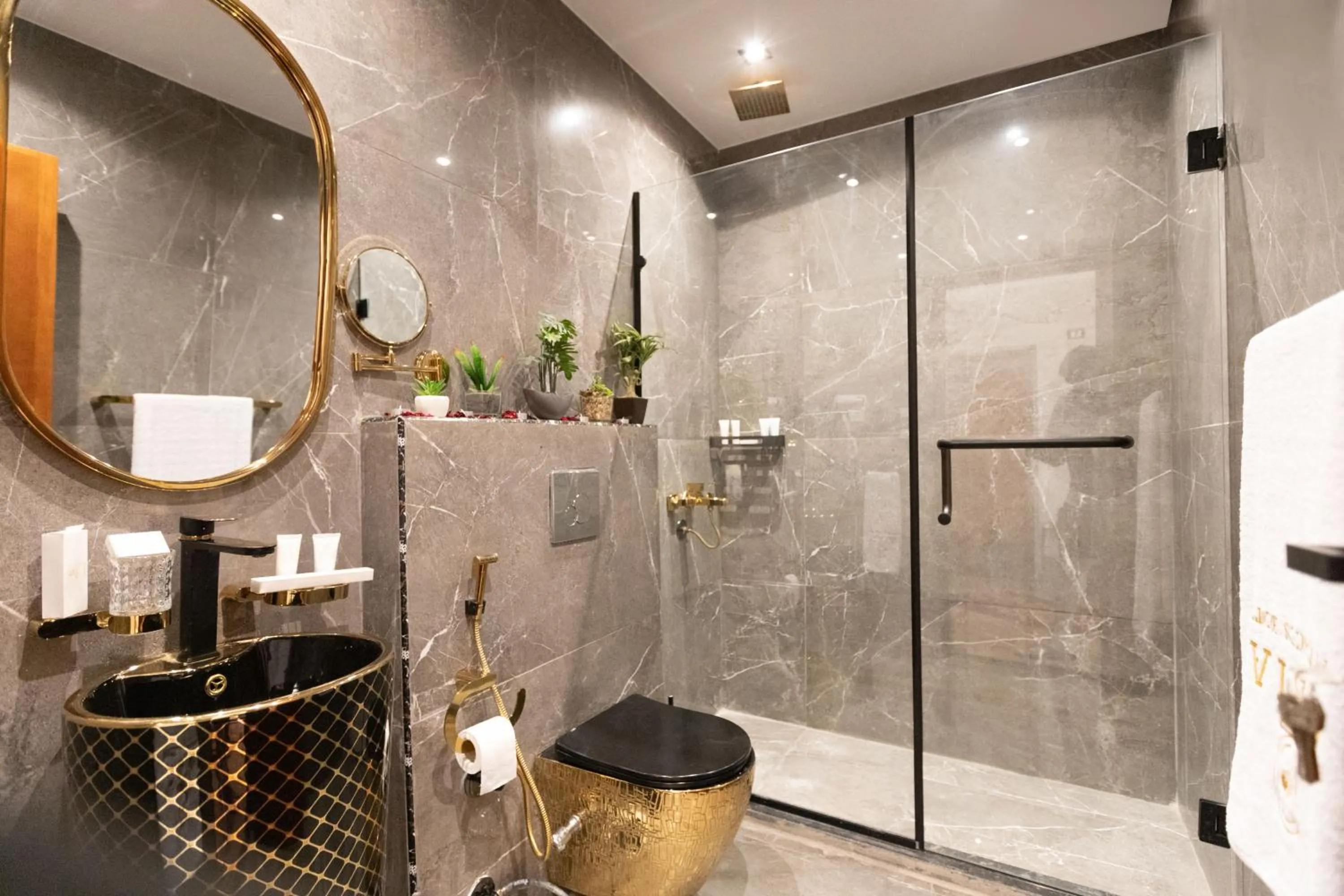 Shower in Gaia Pyramids Hotel