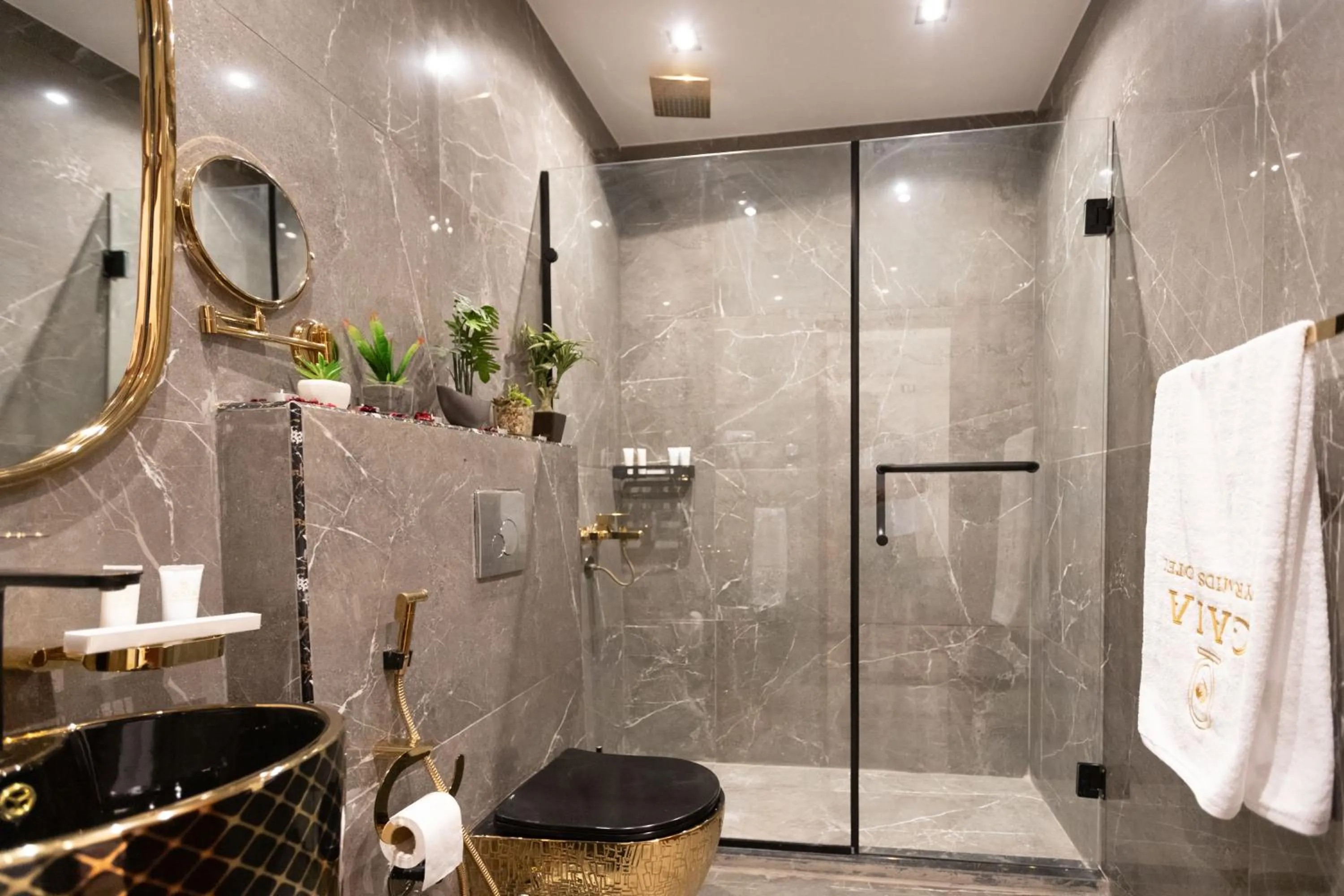 Shower in Gaia Pyramids Hotel