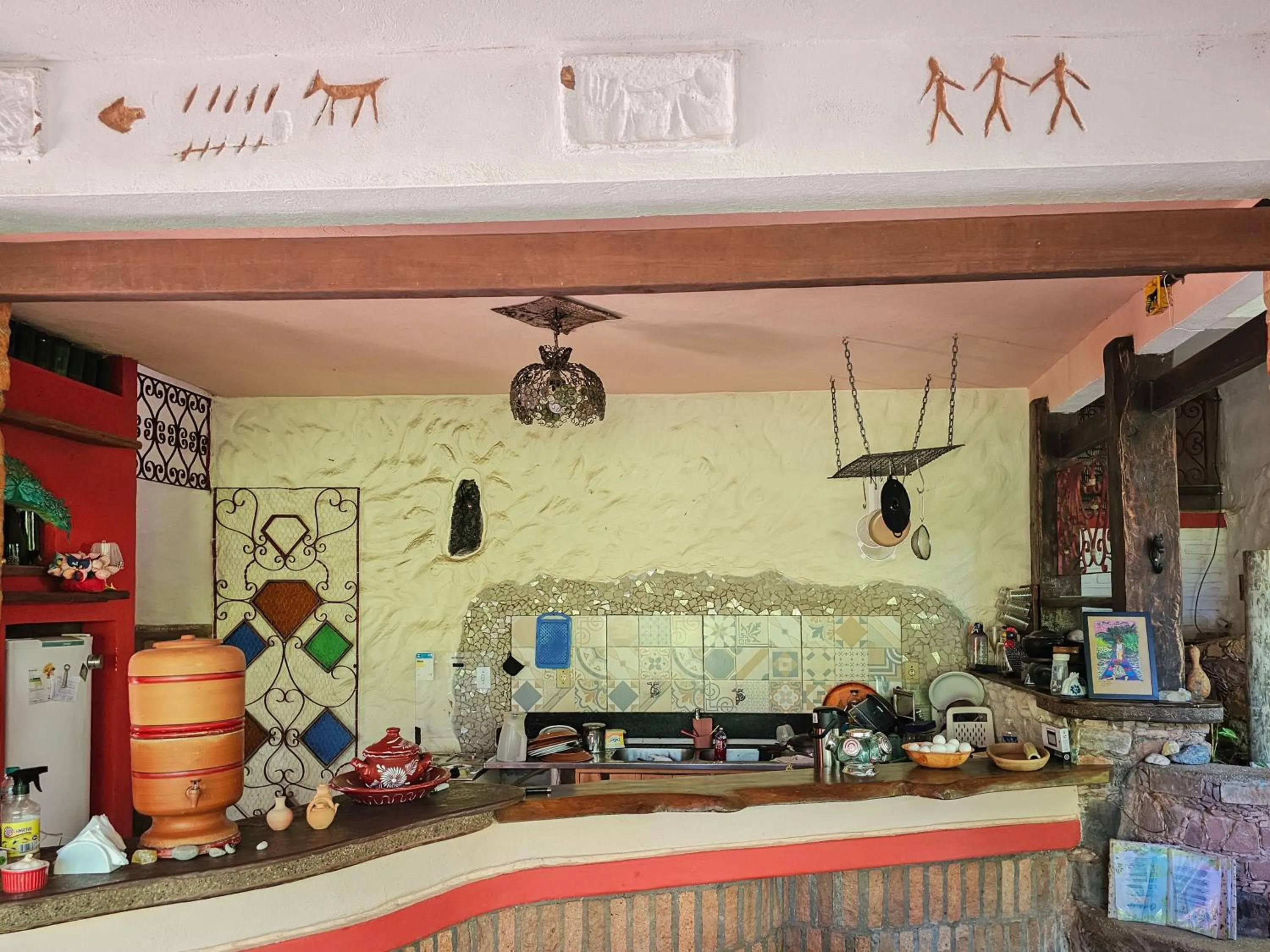 Kitchen or kitchenette in Canto Verde Pousada