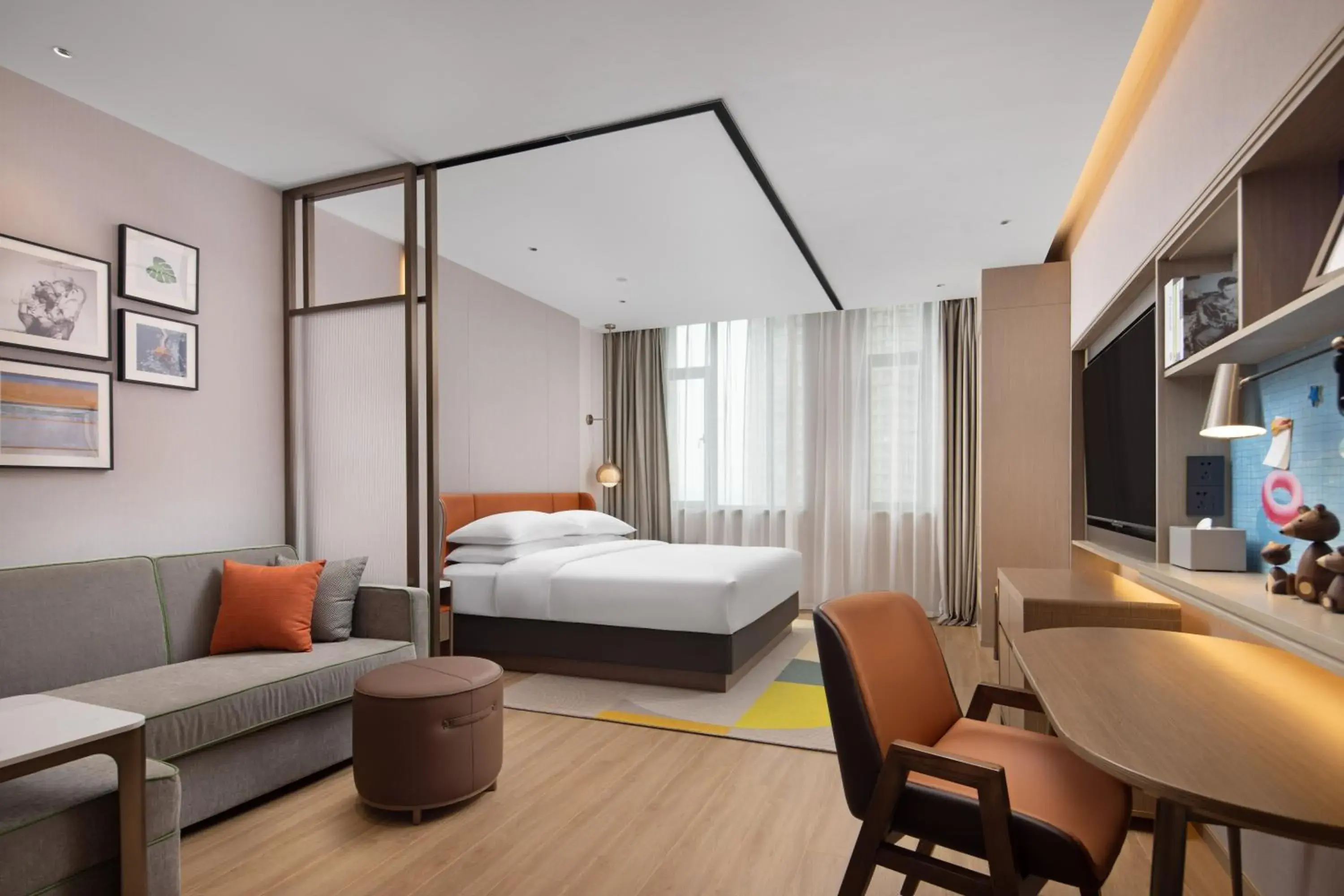 Photo of the whole room, Bed in Home2 Suite by Hilton Hangzhou Qianjiang New Town Photo of the whole room, Bed in Home2 Suite by Hilton Hangzhou Qianjiang New Town