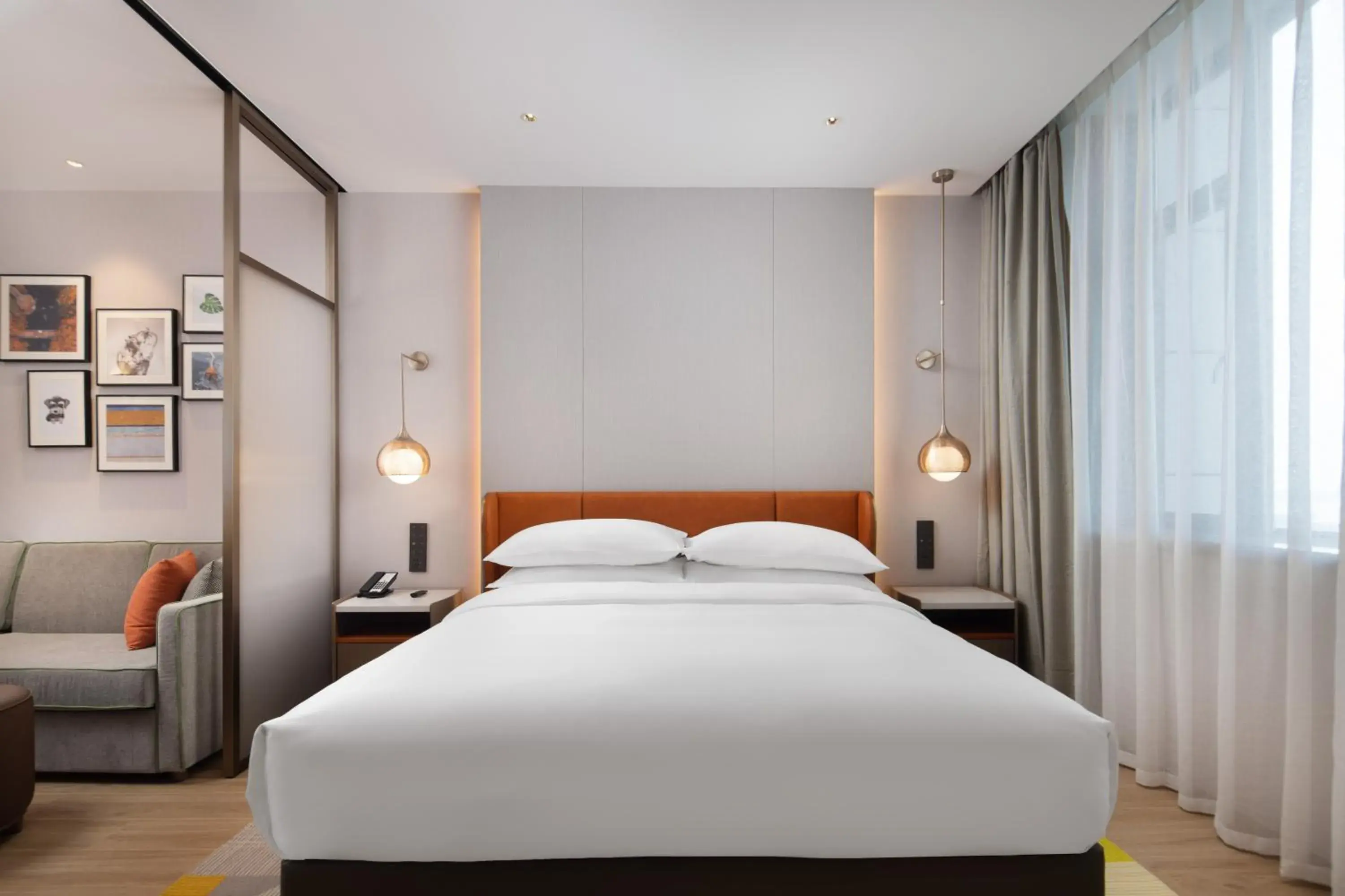 Bed in Home2 Suite by Hilton Hangzhou Qianjiang New Town Bed in Home2 Suite by Hilton Hangzhou Qianjiang New Town