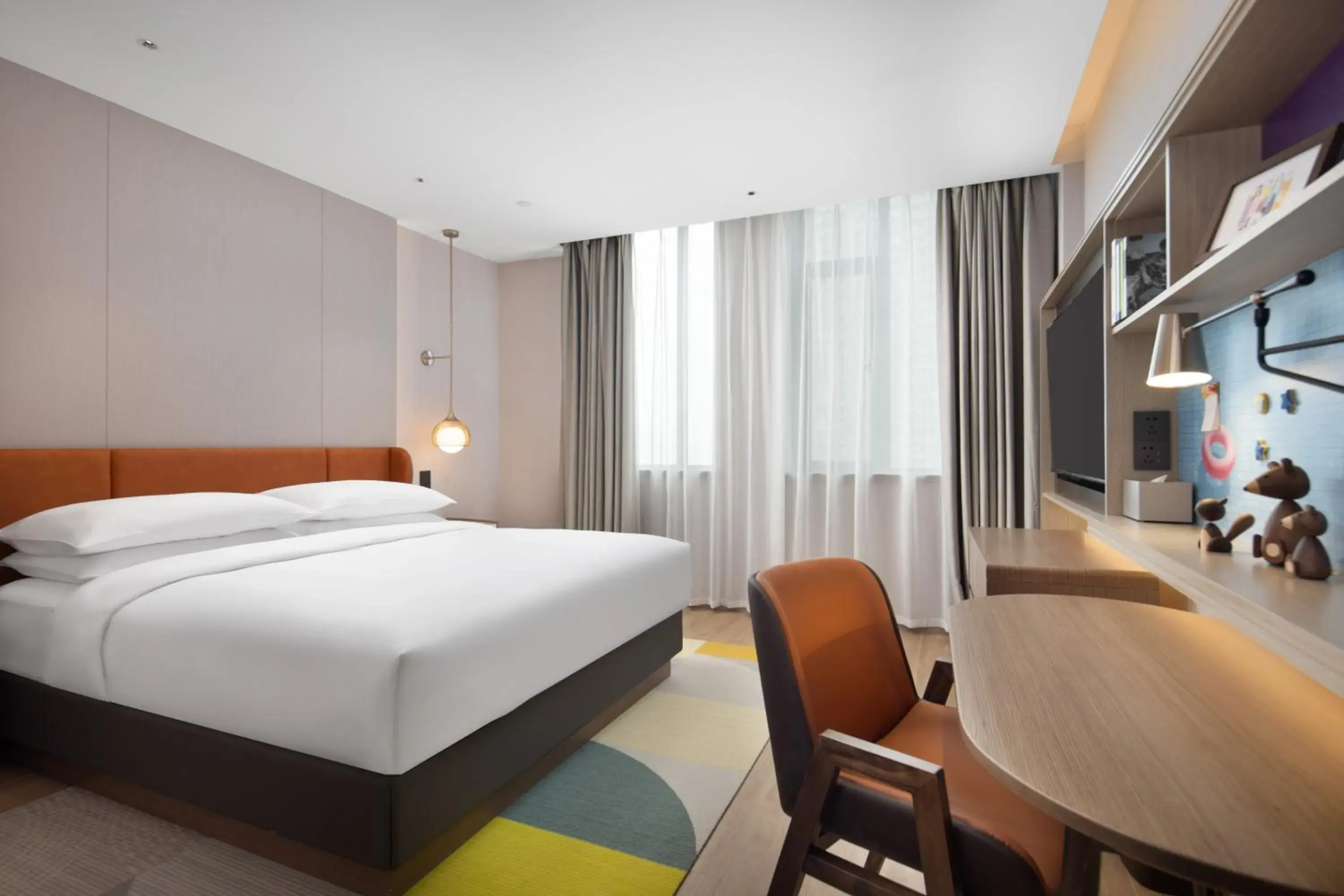 Bedroom, Bed in Home2 Suite by Hilton Hangzhou Qianjiang New Town Bedroom, Bed in Home2 Suite by Hilton Hangzhou Qianjiang New Town