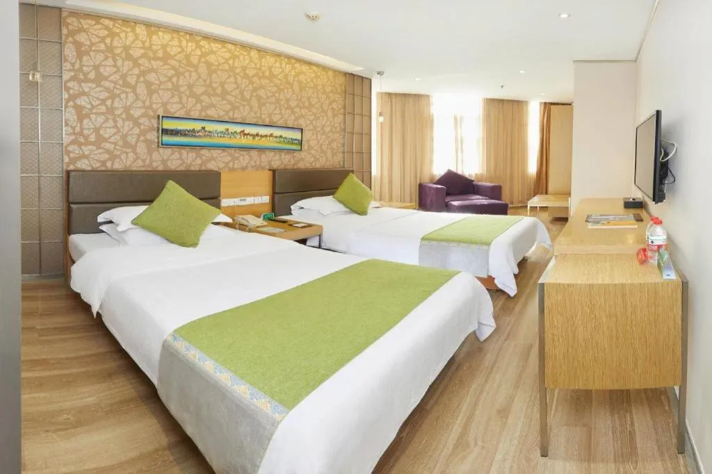 Bed in GreenTree Alliance Shenzhen Shekou Sea World Taizi Road Hotel