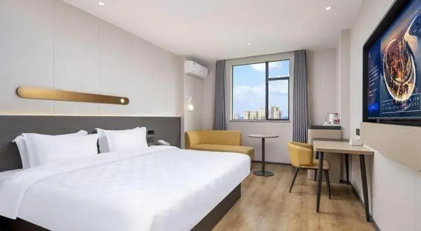 Bed in Jinjiang Inn Zhuhai Xiangzhou Qinglv Middle Road Theater Bed in Jinjiang Inn Zhuhai Xiangzhou Qinglv Middle Road Theater