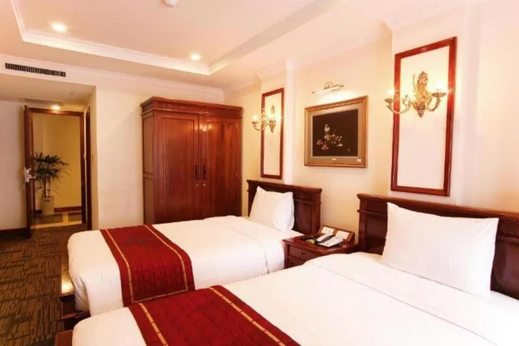 Bed in Eden Hotel Hanoi