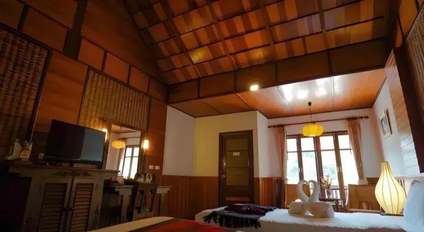 Bed in River Kwai Village Hotel Bed in River Kwai Village Hotel