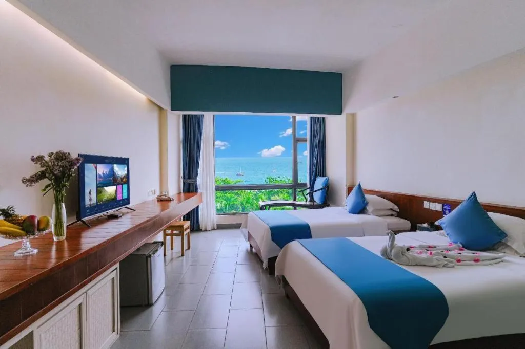 Bed in Sanya Luyi Sea View Hotel