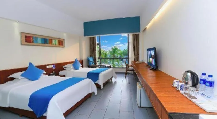 Bed in Sanya Luyi Sea View Hotel