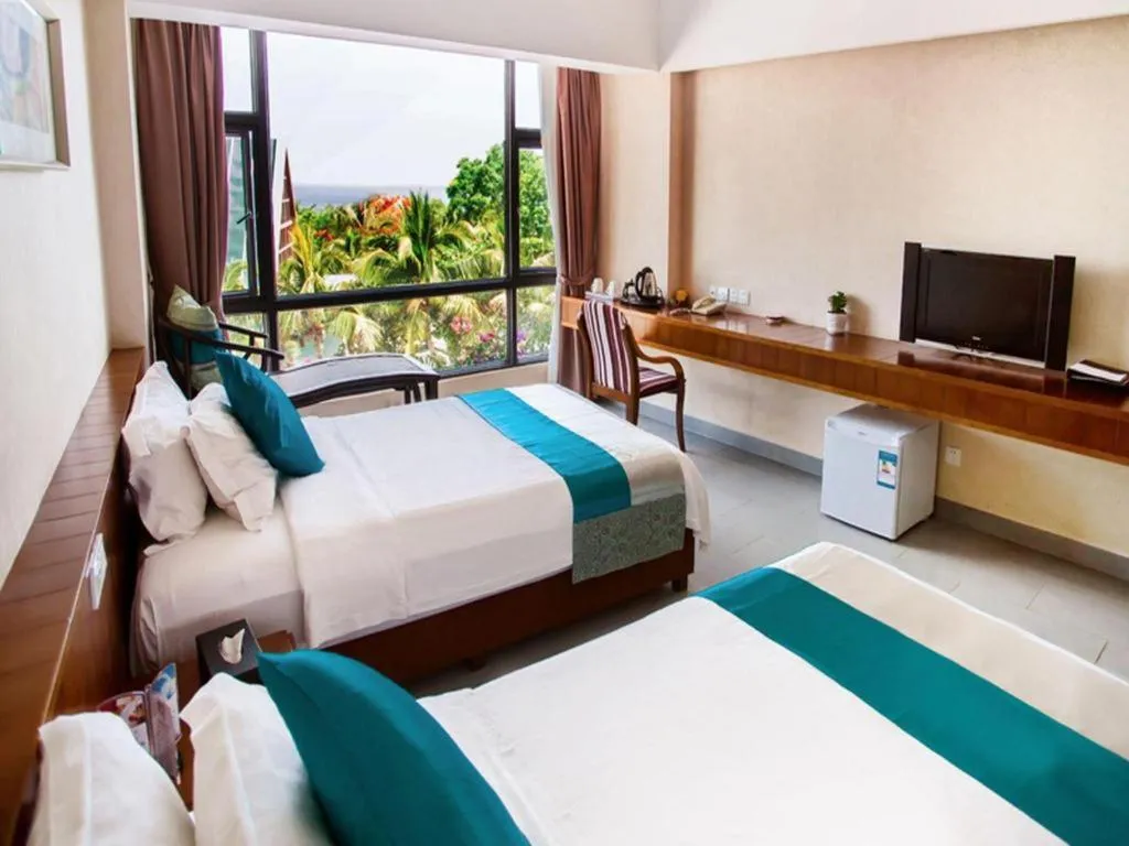 Bed in Sanya Luyi Sea View Hotel