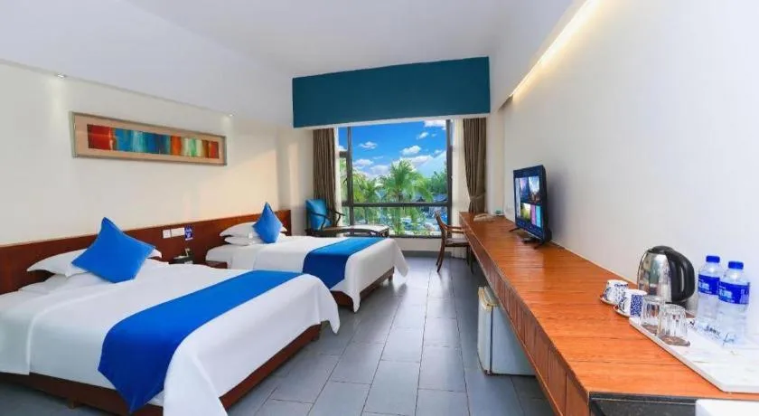 Bed in Sanya Luyi Sea View Hotel
