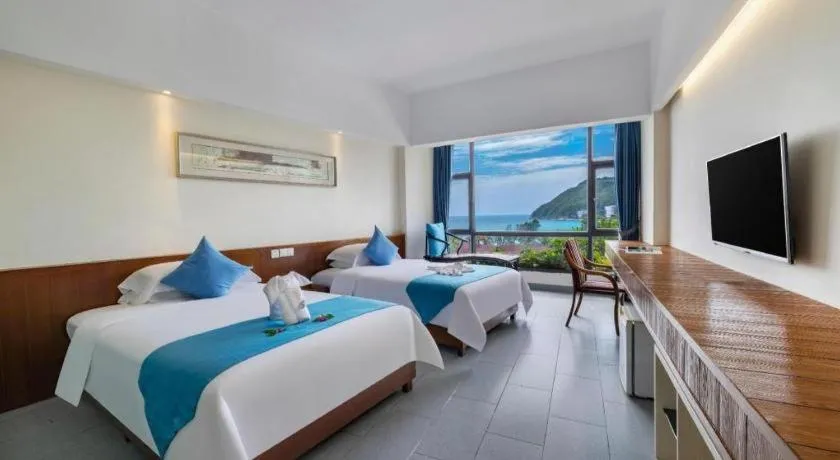 Bed in Sanya Luyi Sea View Hotel