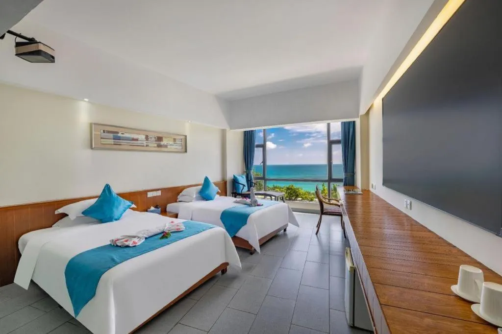 Bed in Sanya Luyi Sea View Hotel