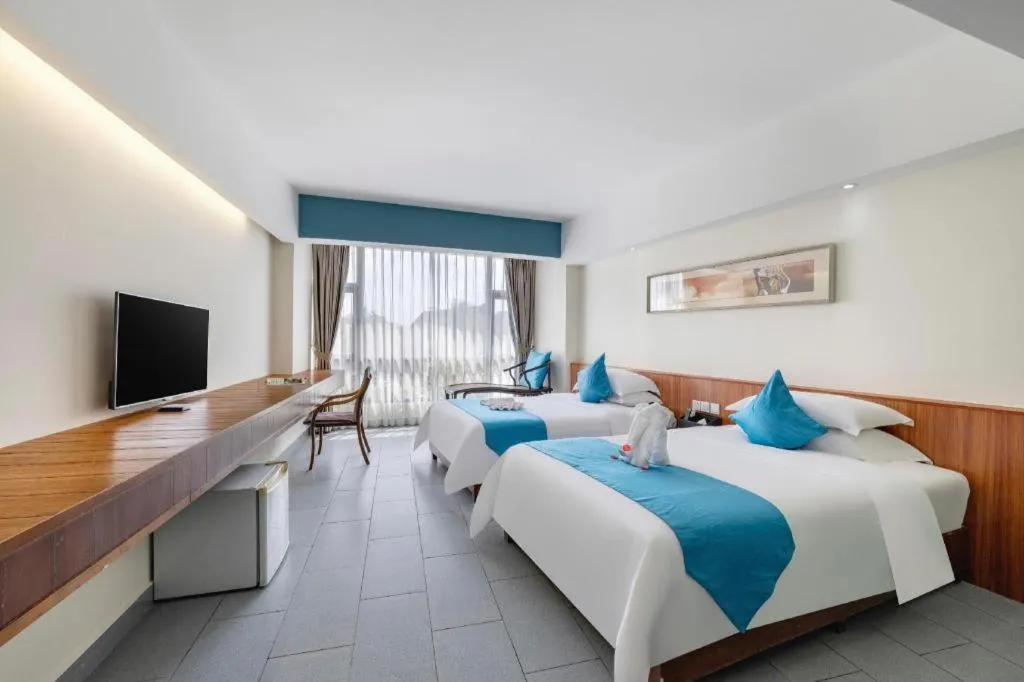 Bed in Sanya Luyi Sea View Hotel