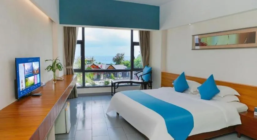 Bed in Sanya Luyi Sea View Hotel